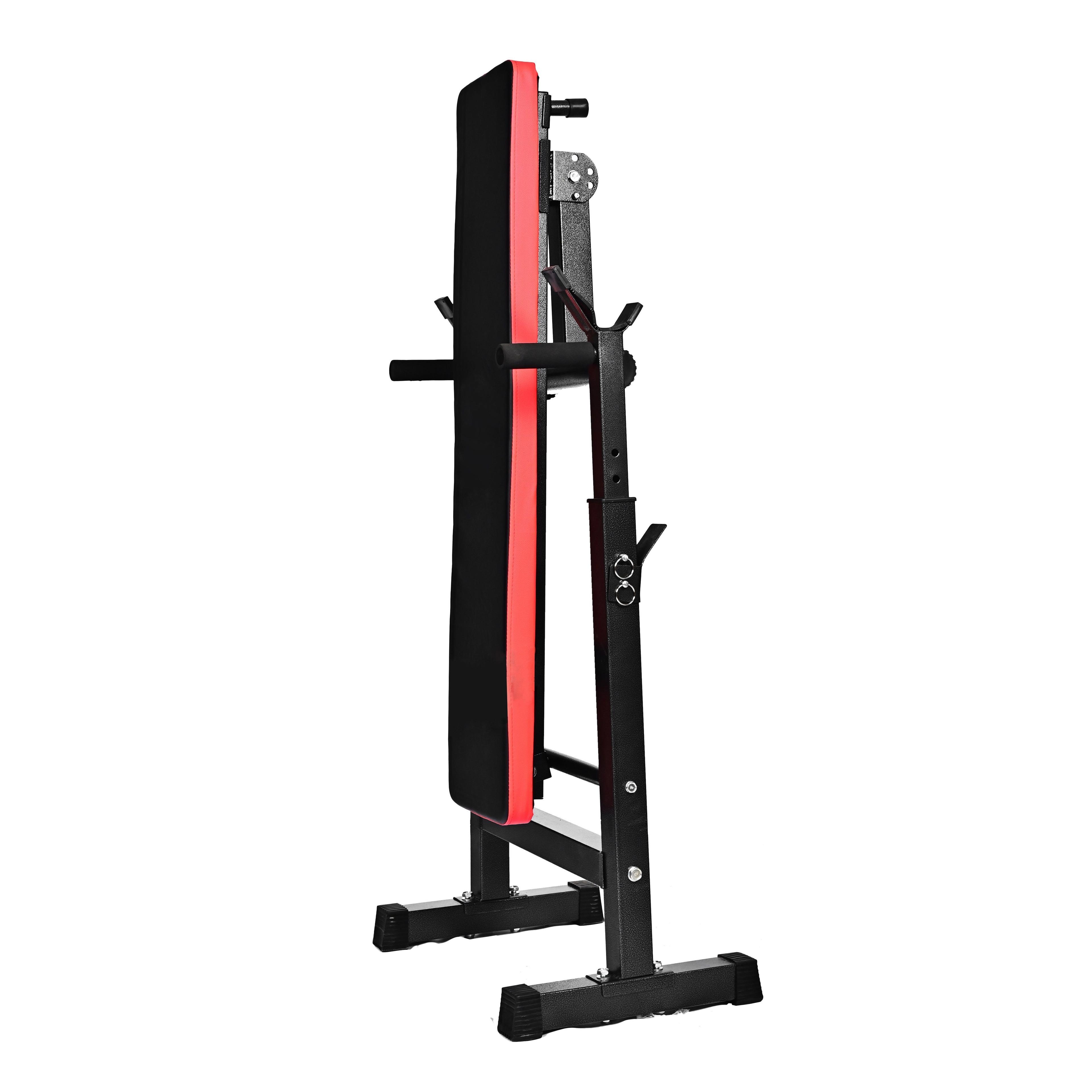 Banco Ejercicios Inclinable - Plano con Rack-2