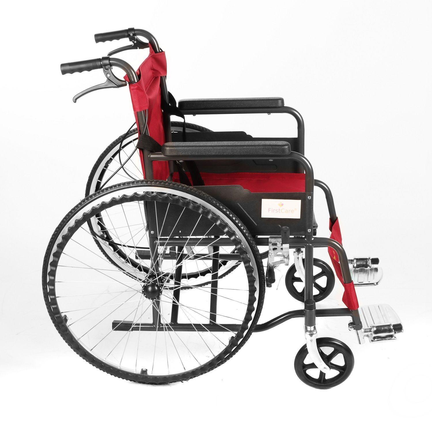 Silla de Ruedas Standard Plegable Rojo-3