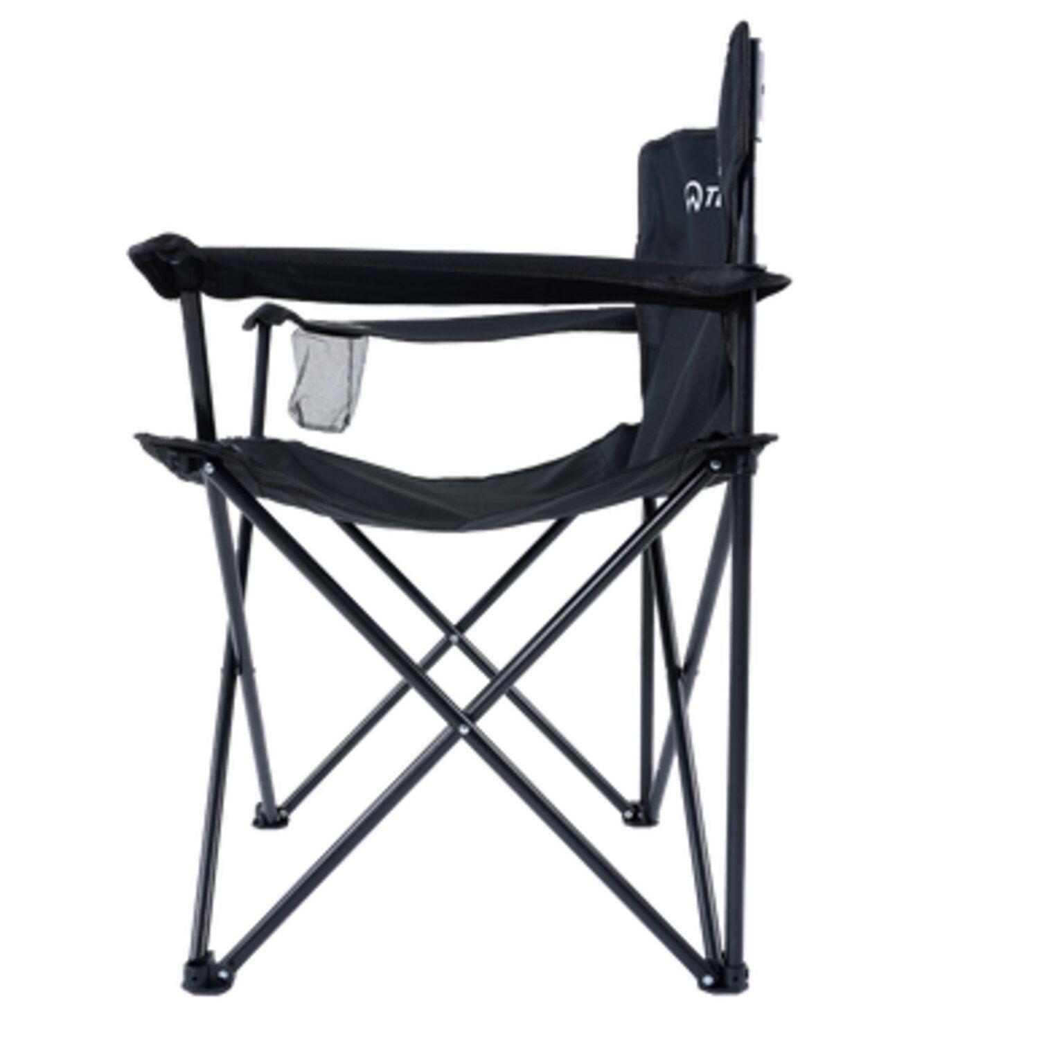 Silla Plegable Camping Con Apoya Brazos Negro-2