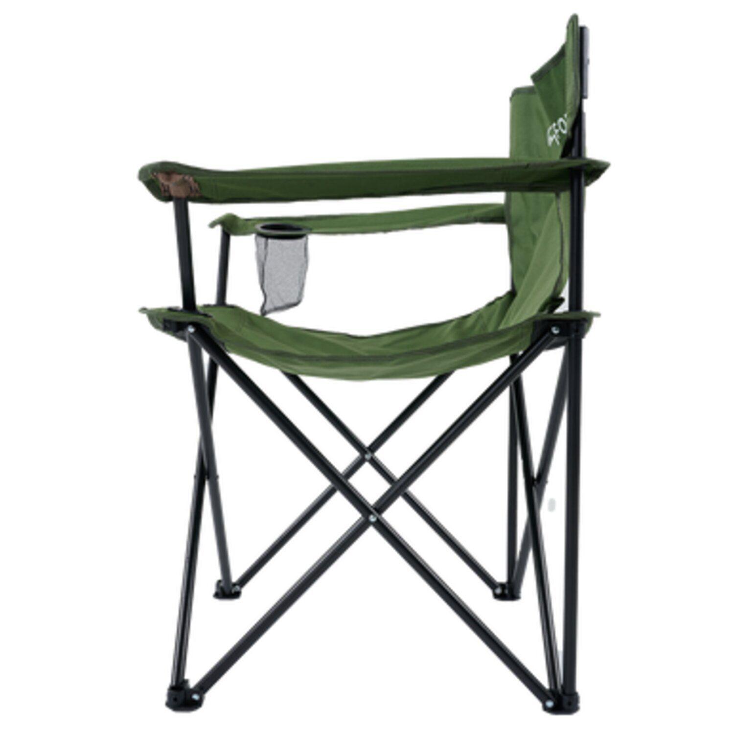 Silla Plegable Camping Con Apoya Brazos Verde-2
