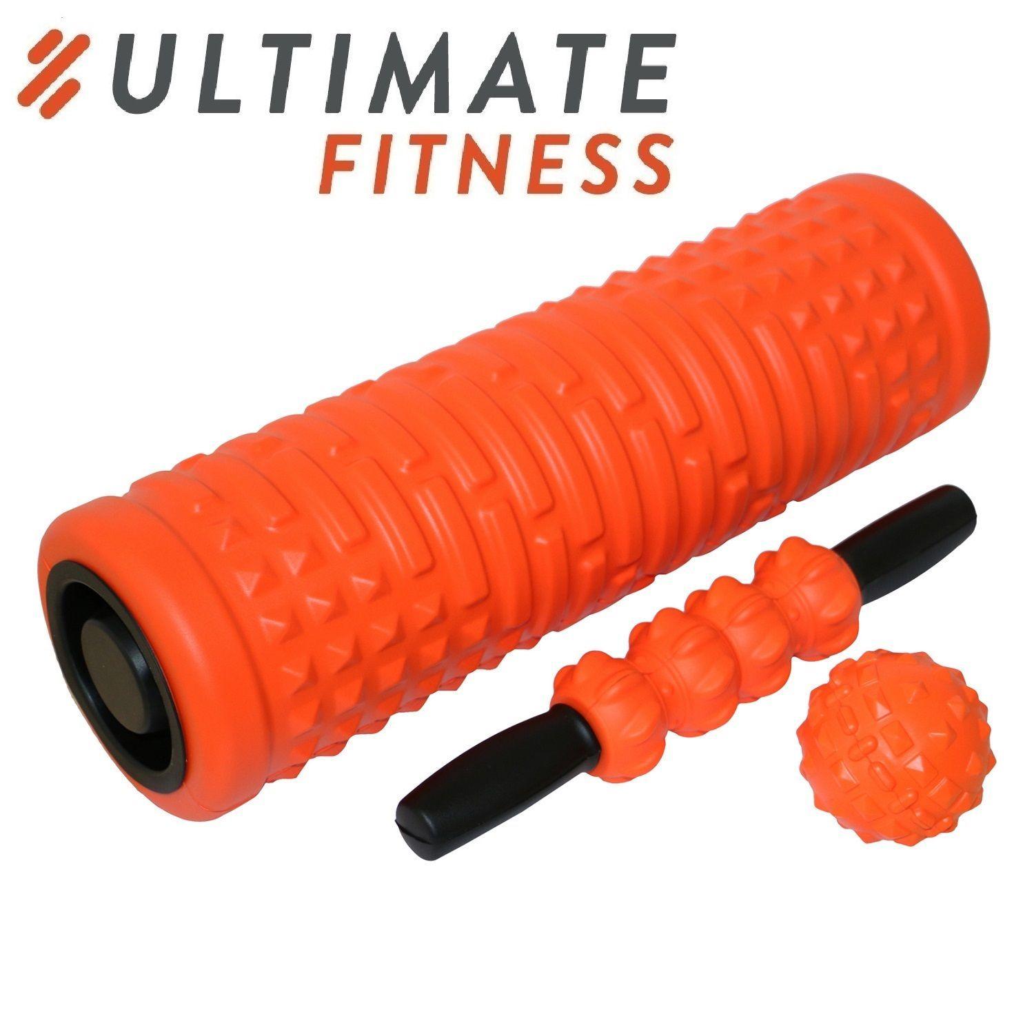 Foam Roller Pro 3 en 1 – Cilindro Masajeador Naranja-1