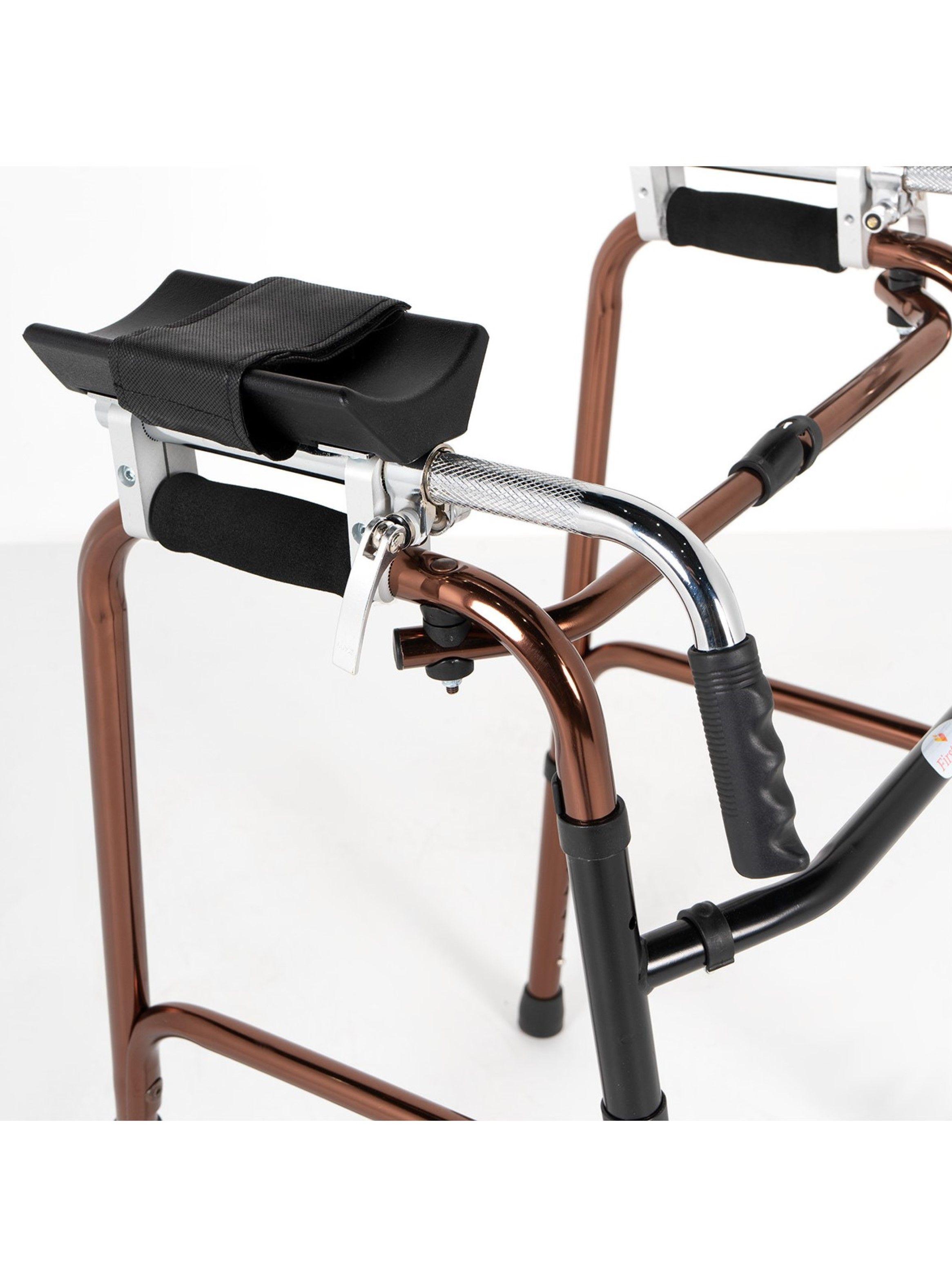 Andador Aluminio Plegable con Apoya Brazos y ruedas-2