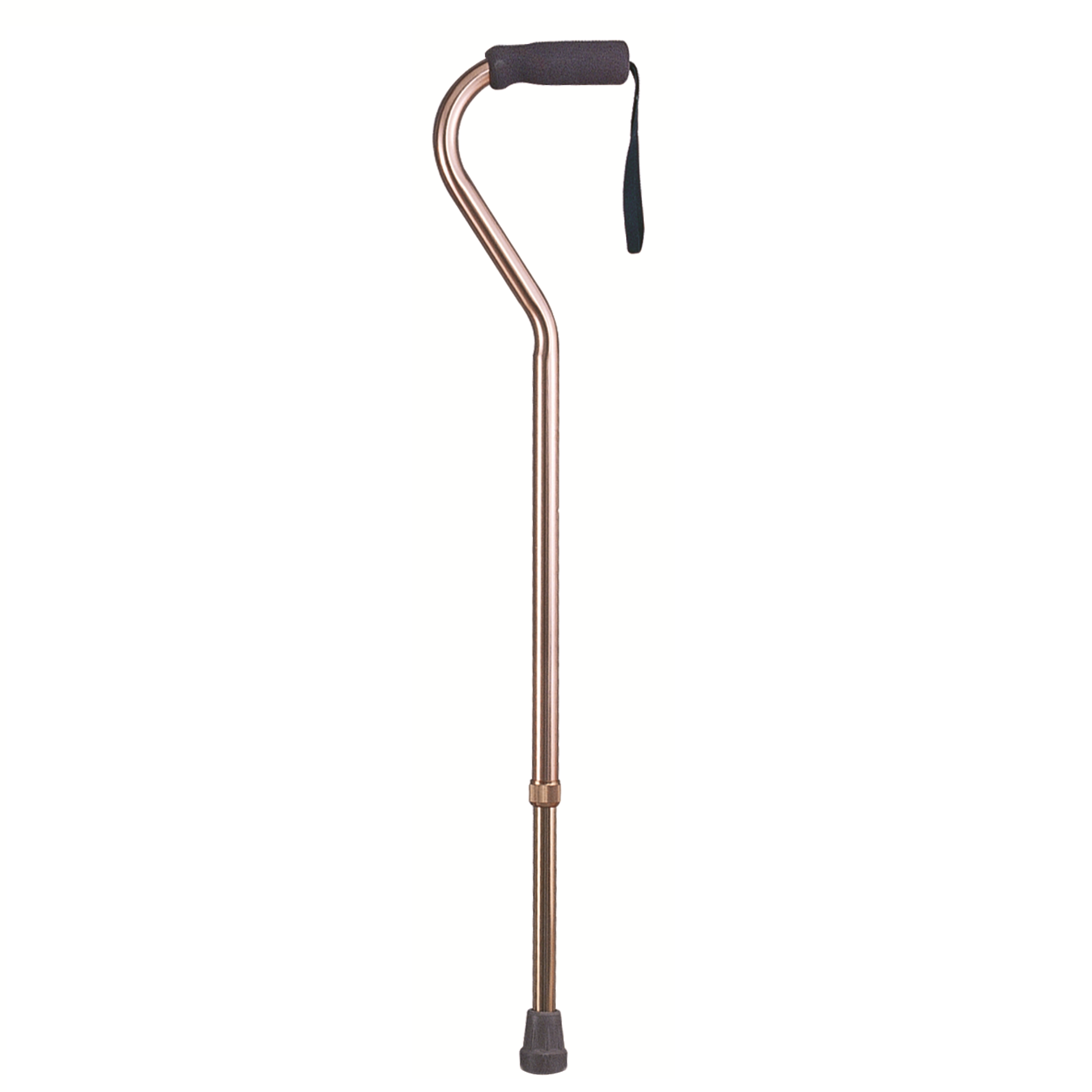 Bastón de Apoyo Mango Curvo Bronce con Lazo-0