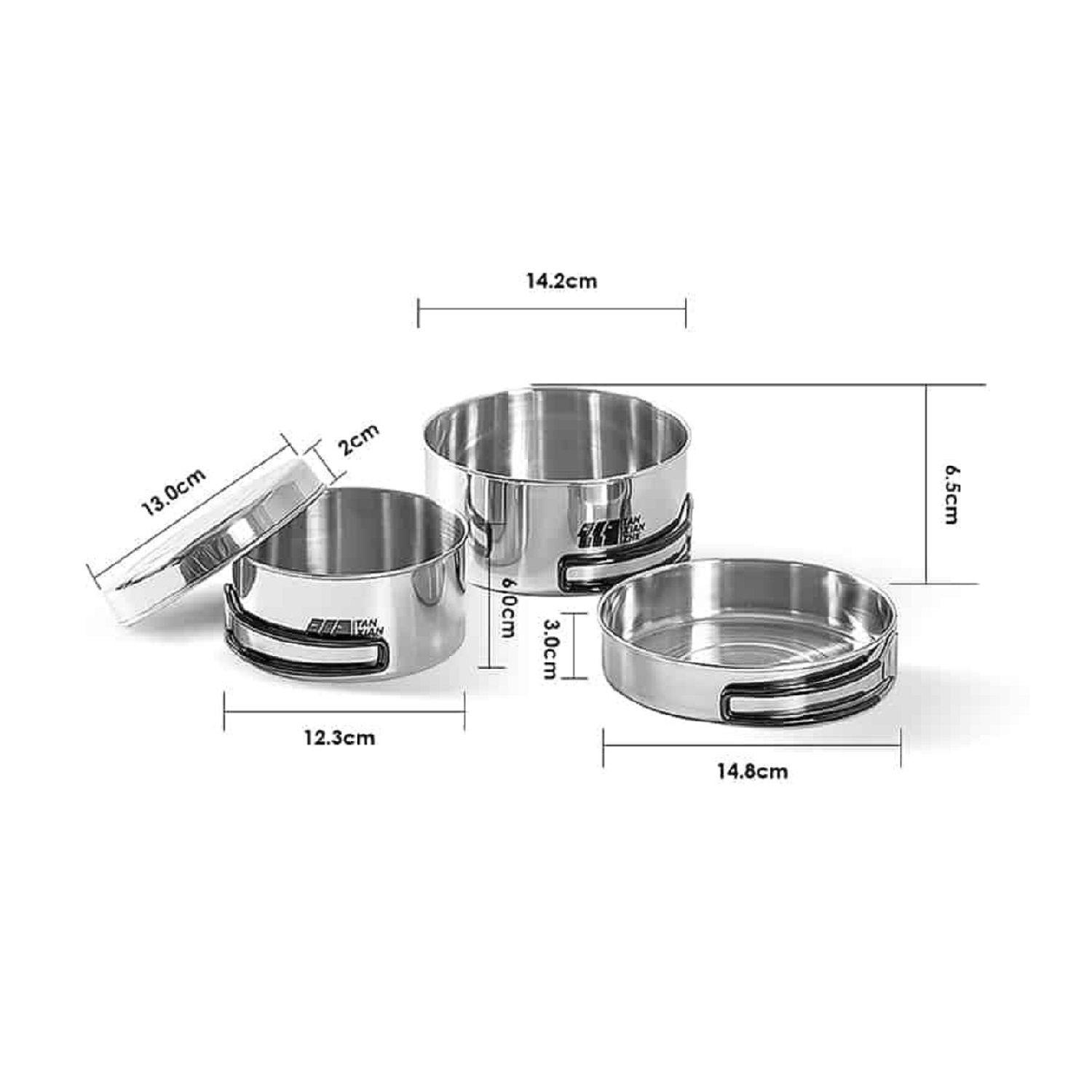 Set Ollas Acero Inoxidable Camping 3 Piezas-1