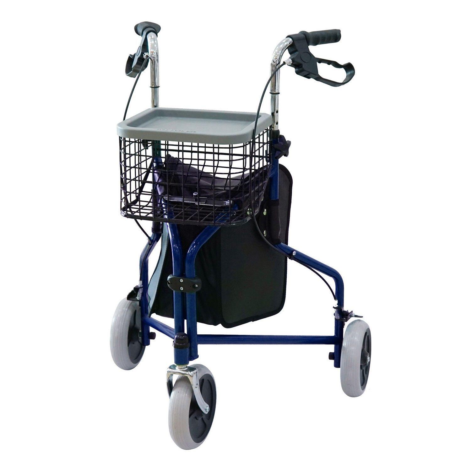 Andador 3 Ruedas Plegable Canasto y Mesa-0