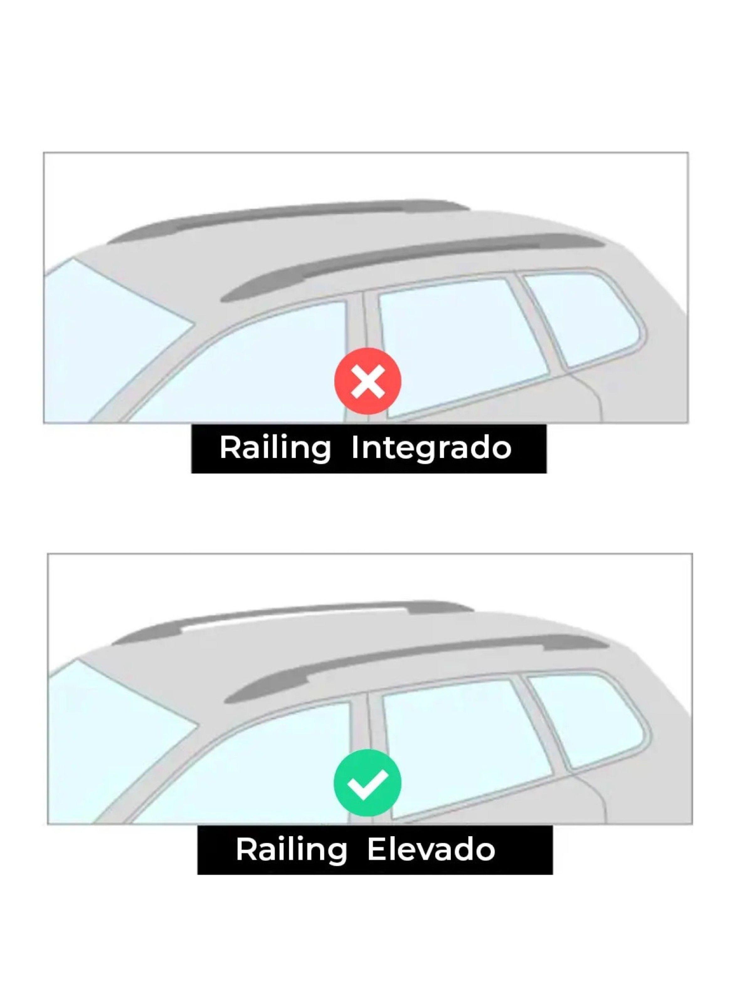 Barras de Techo Transversales Ajustables 130cm 90kg Railing Elevado-4