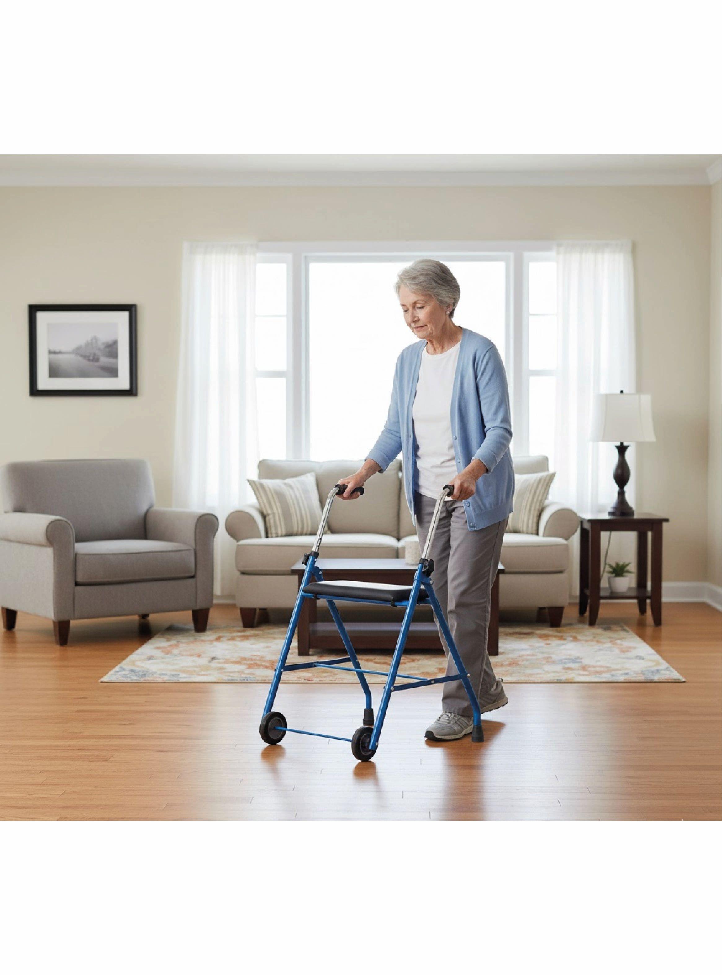 Andador 2 Ruedas Plegable con Asiento-2