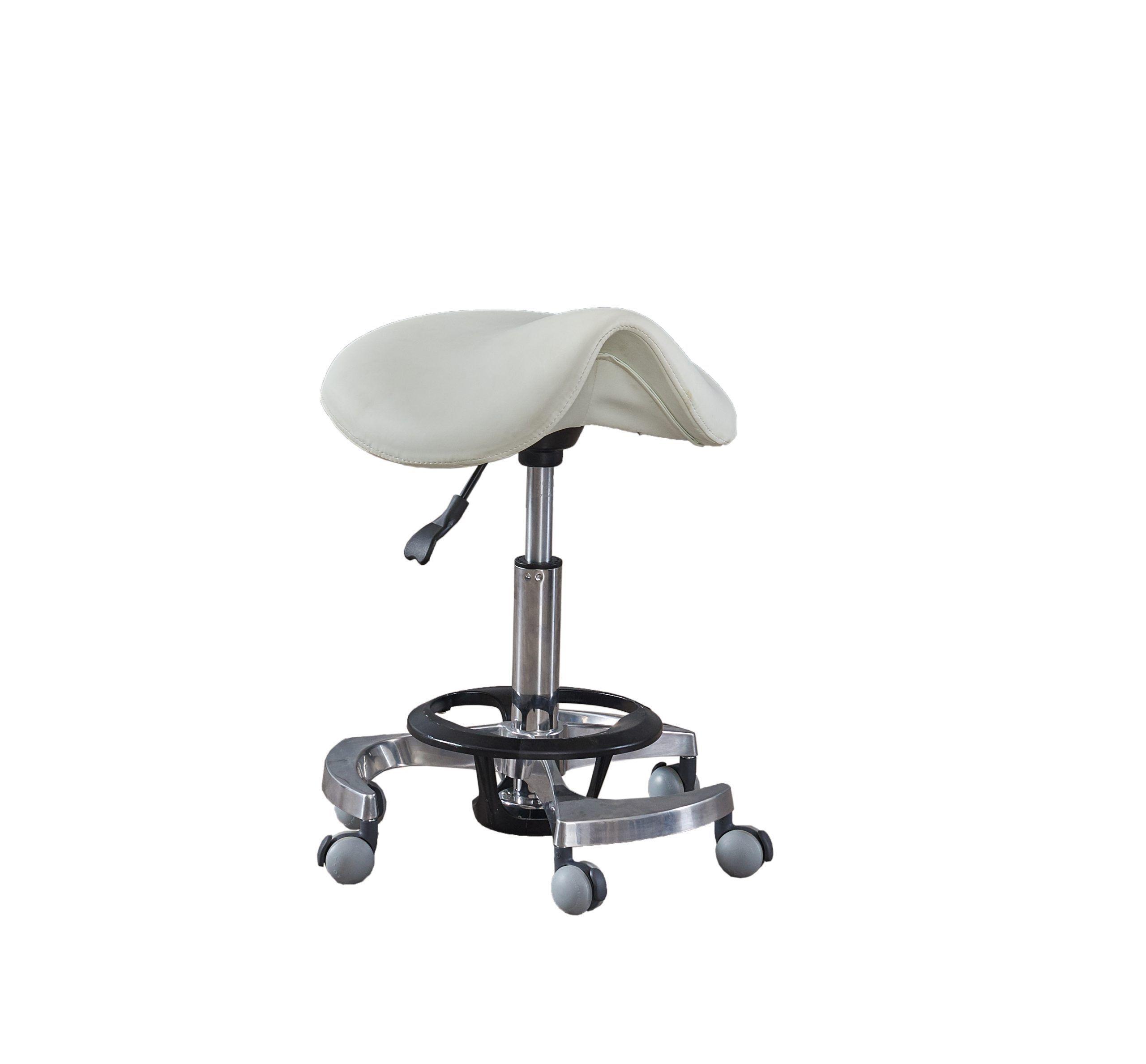 Piso Taburete Ergonómico con Ruedas Blanco - C2-0