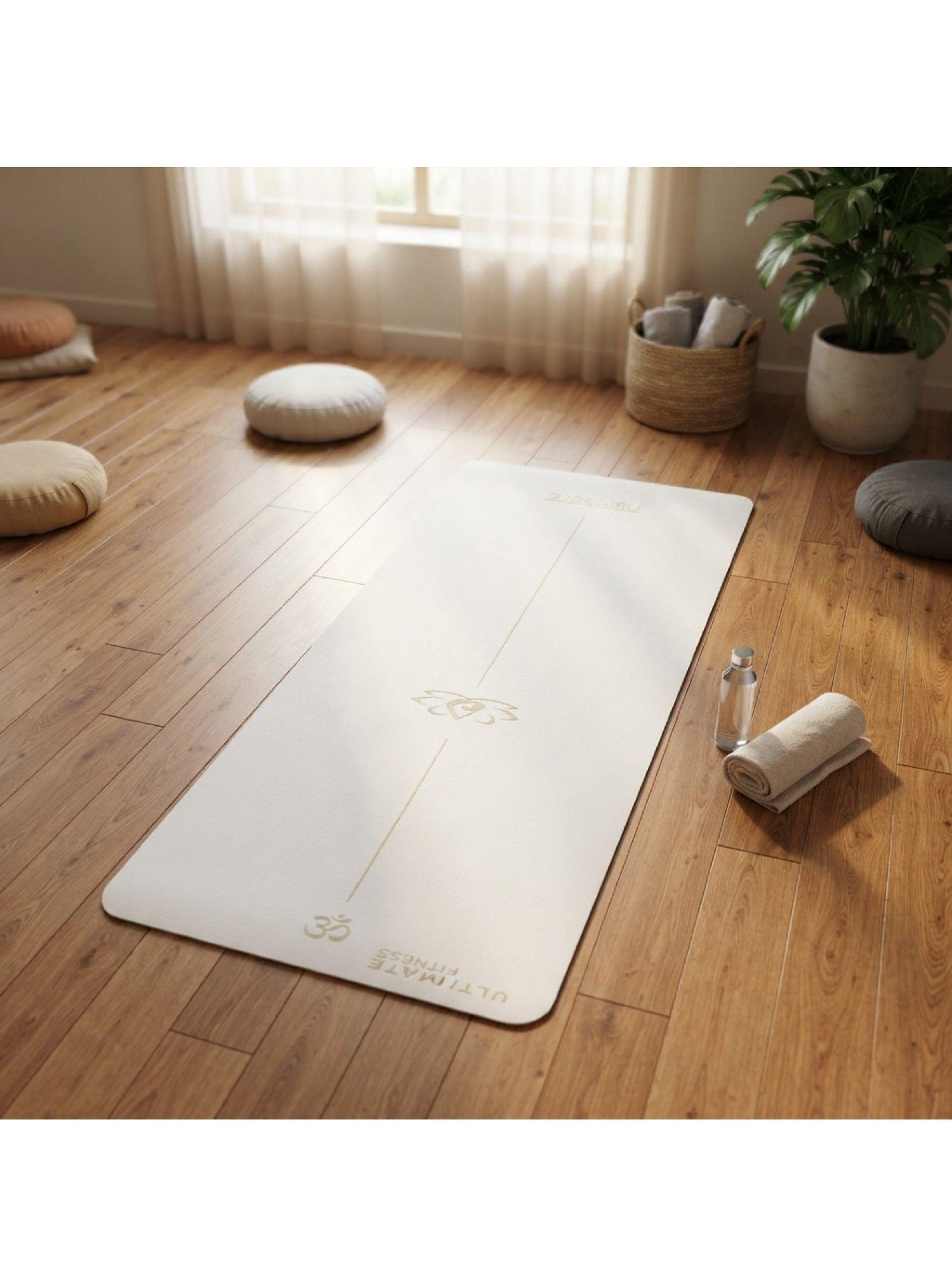 Mat de Yoga Premium PU Natural Rubber 5 mm Blanco-2