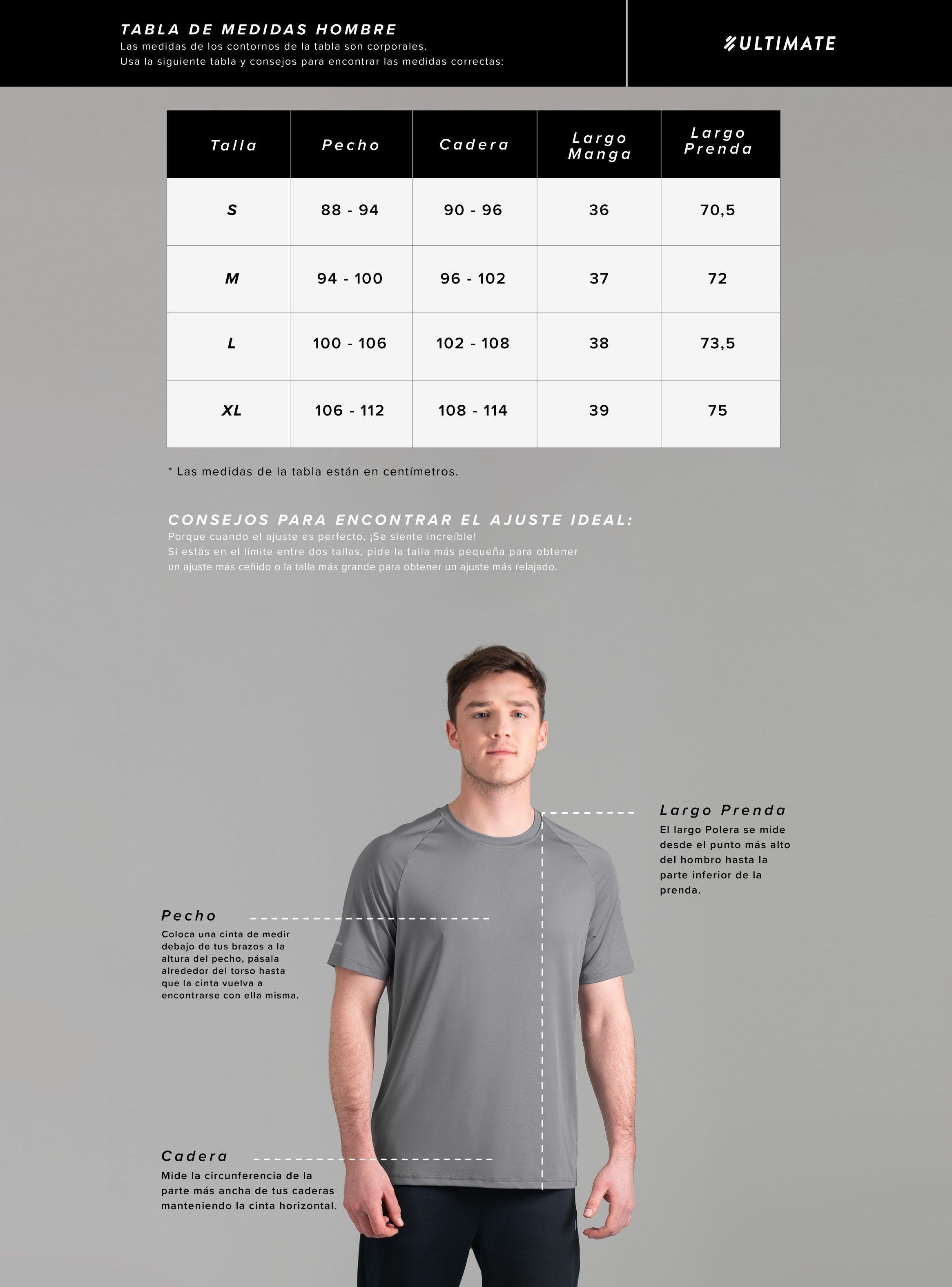 Ultimate Polera MC Raglan Sport Hombre Silver-5