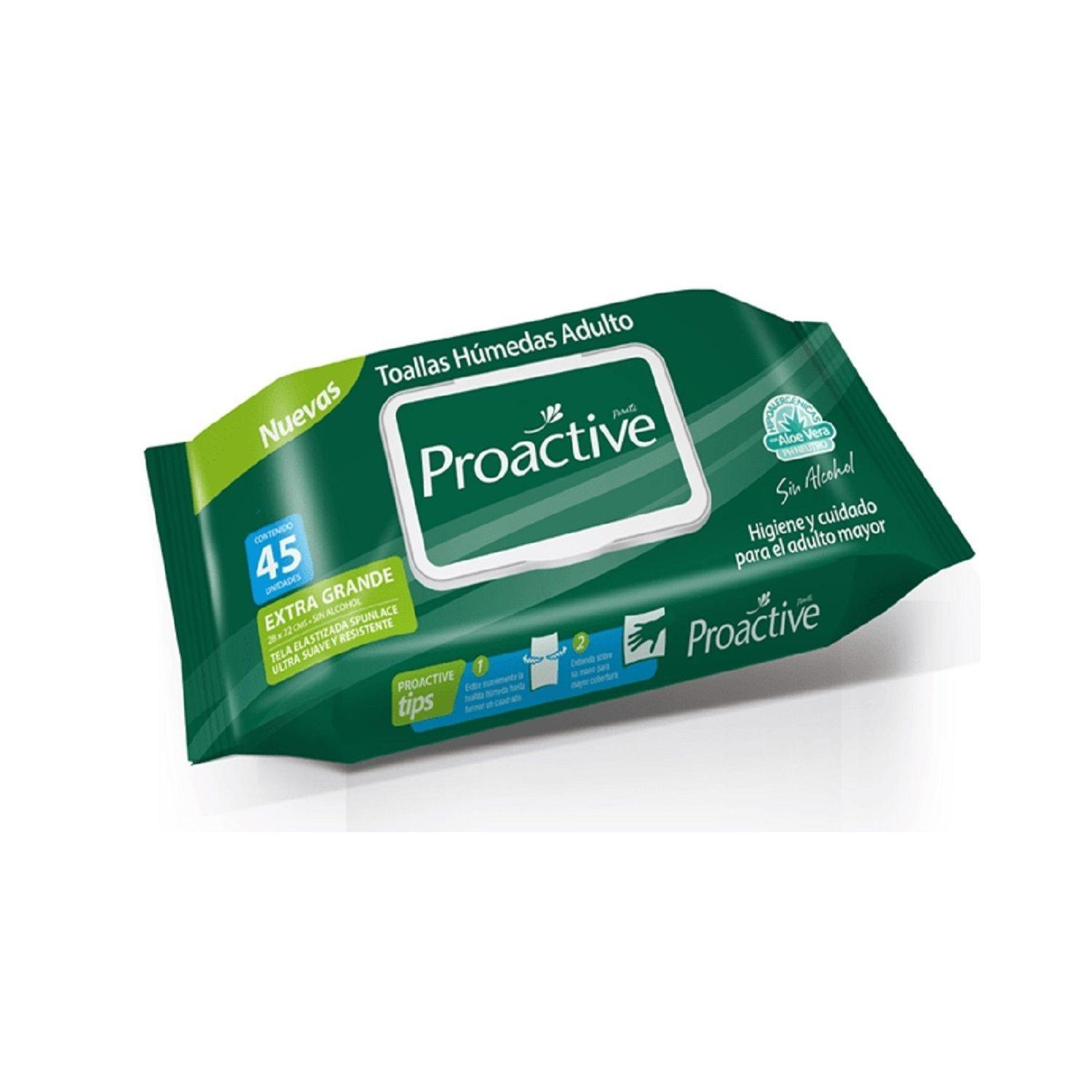 Toalla Humeda Adulto Proactive 45 Unidades-0