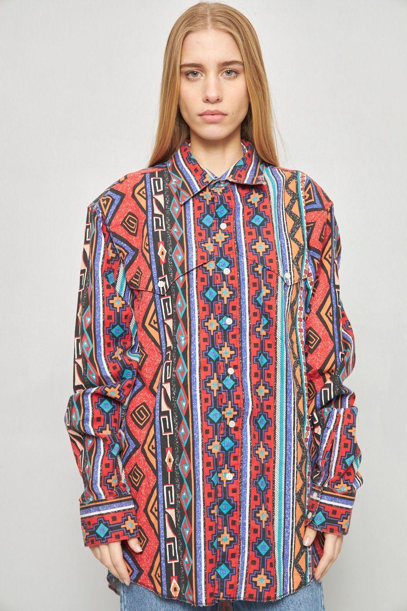 Blusa casual reciclado multicolor wrangler talla XL  -0