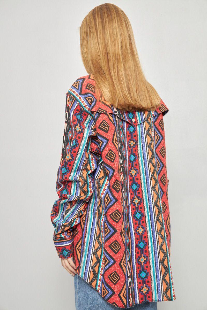 Blusa casual reciclado multicolor wrangler talla XL  -2