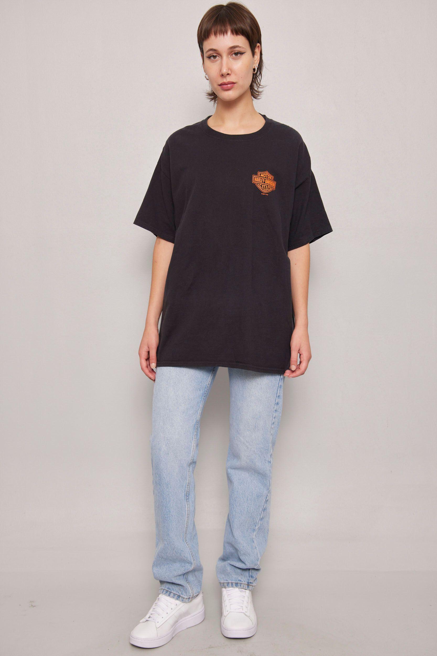 Polera casual  negro harley davidson talla XL-3