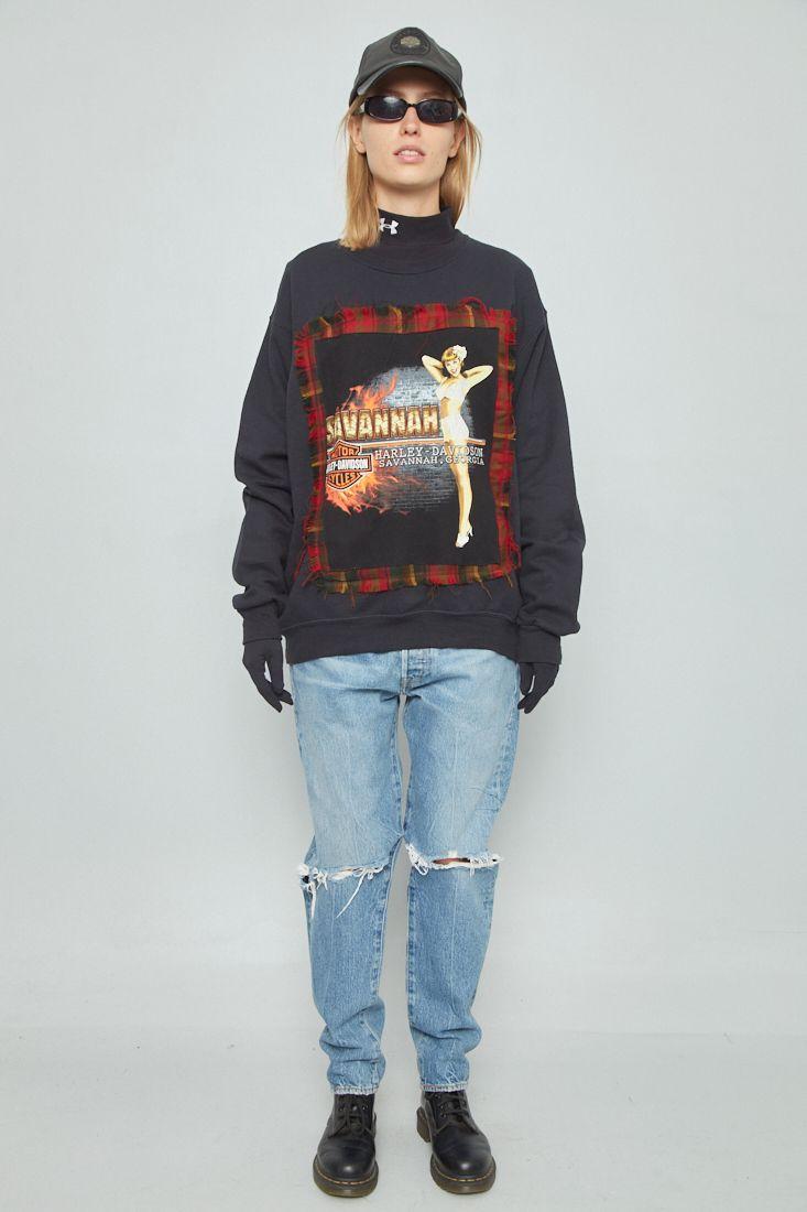 Poleron casual reciclado negro fruit of the loom talla-3