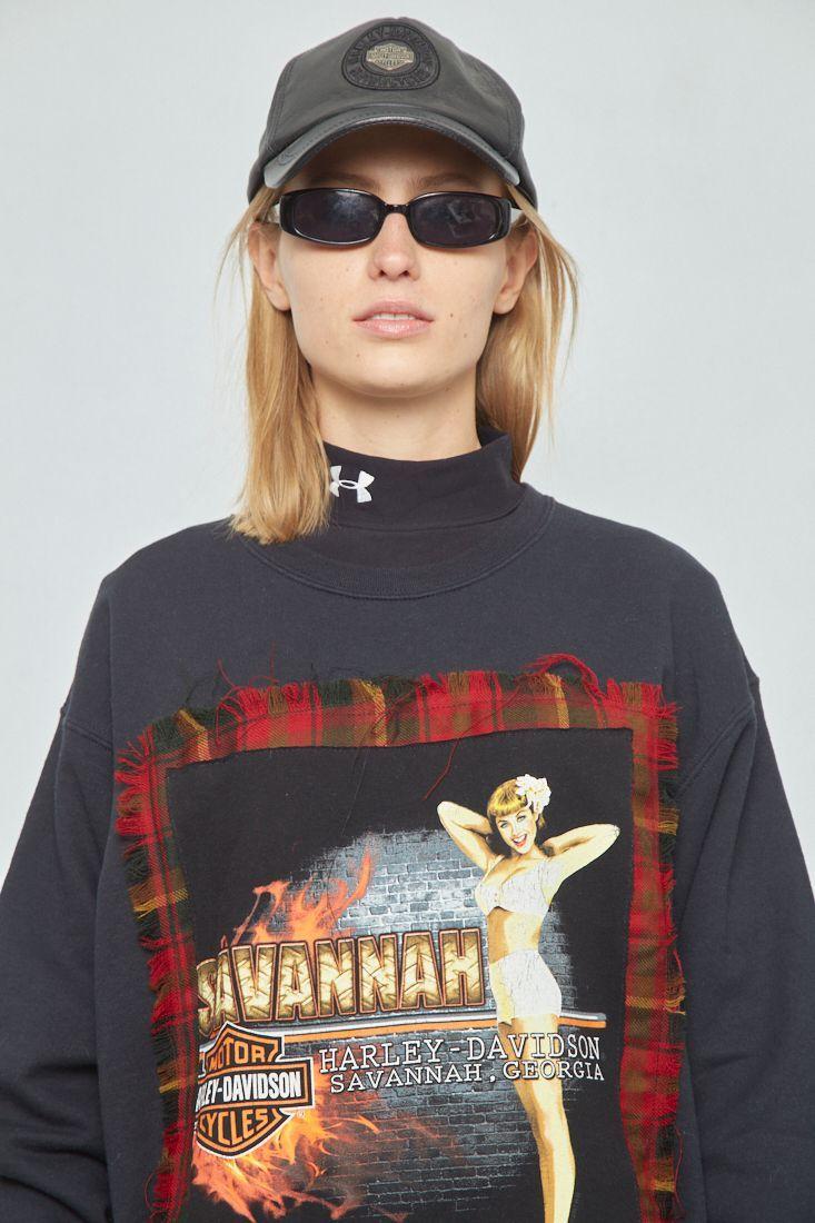 Poleron casual reciclado negro fruit of the loom talla-4