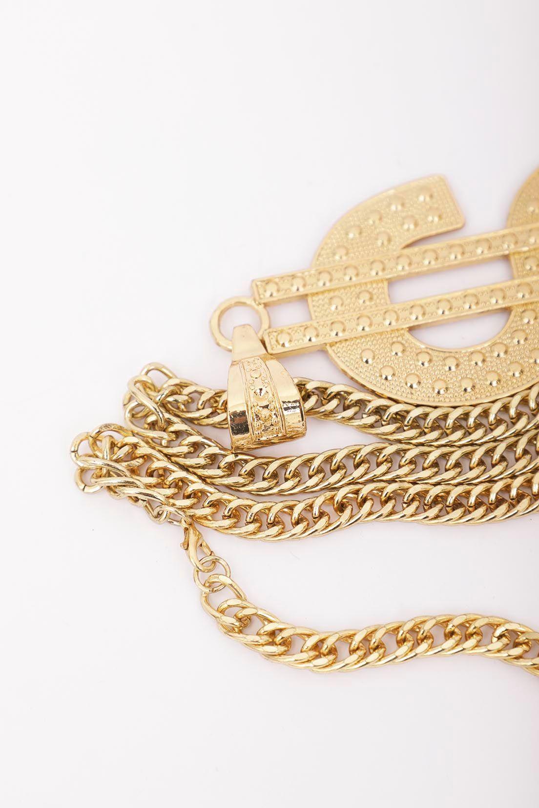 Collar vintage reciclado dorado nostalgic talla S  -3