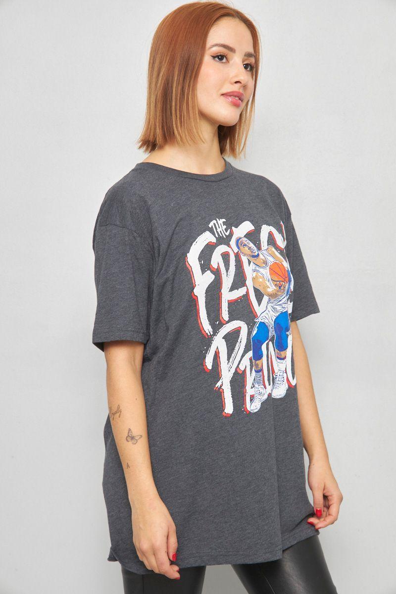 Polera casual reciclado grafito next level talla L -1