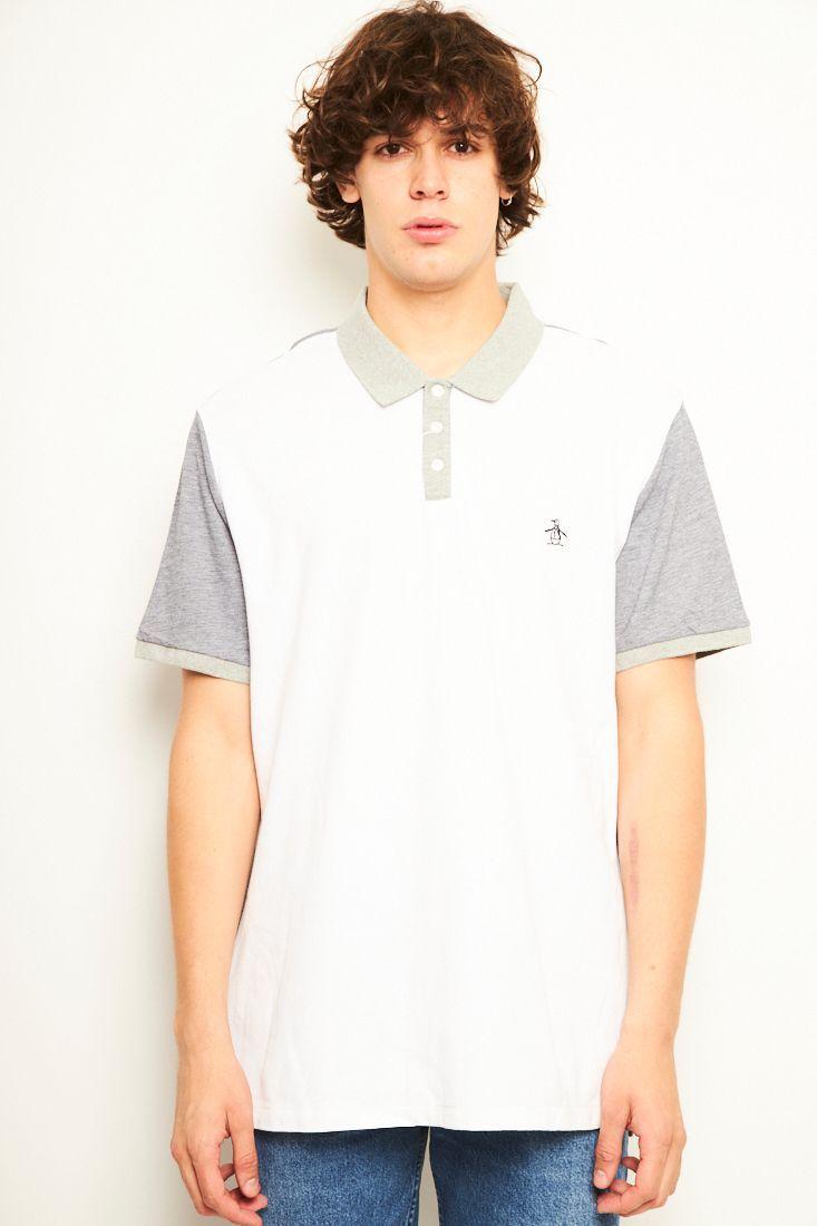 Polera vintage reciclado blanco penguin talla 2XL  -0