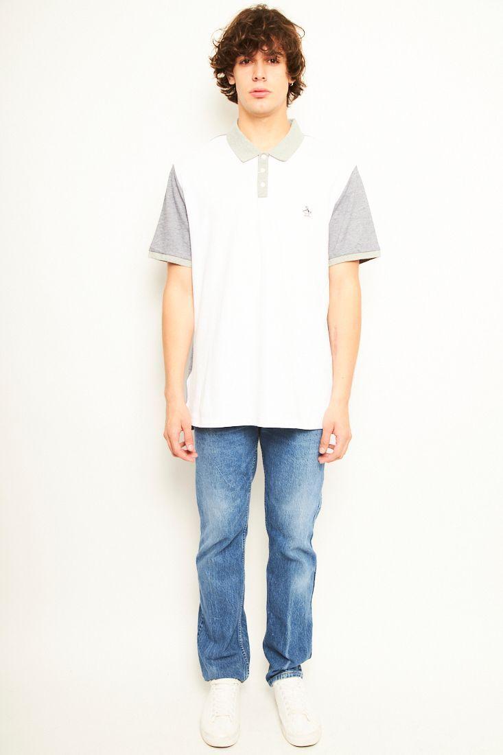 Polera vintage reciclado blanco penguin talla 2XL  -3
