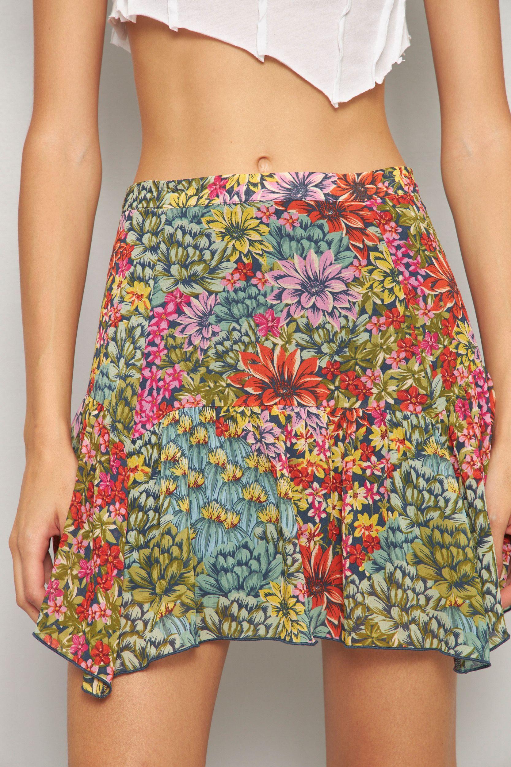 Falda casual reciclado multicolor urban outfitters talla M -3