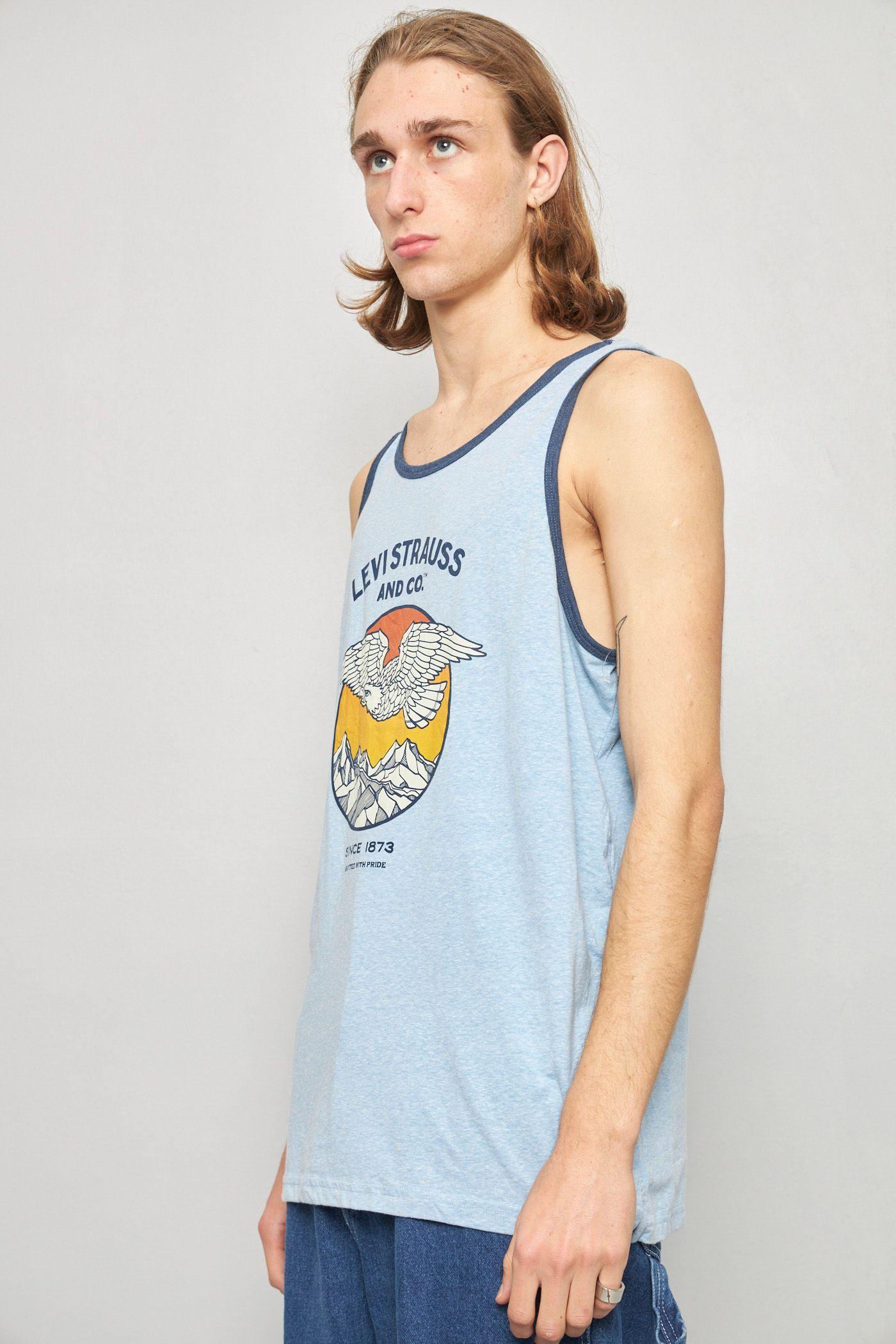 Polera casual reciclado celeste levis talla XL  -1