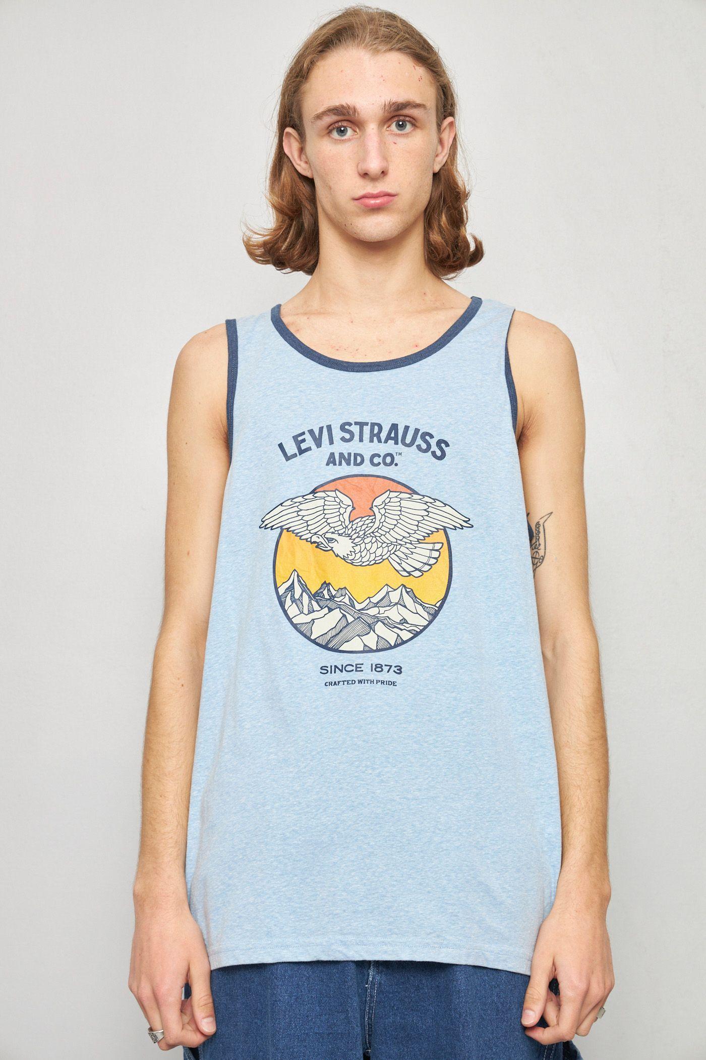 Polera casual reciclado celeste levis talla XL  -0
