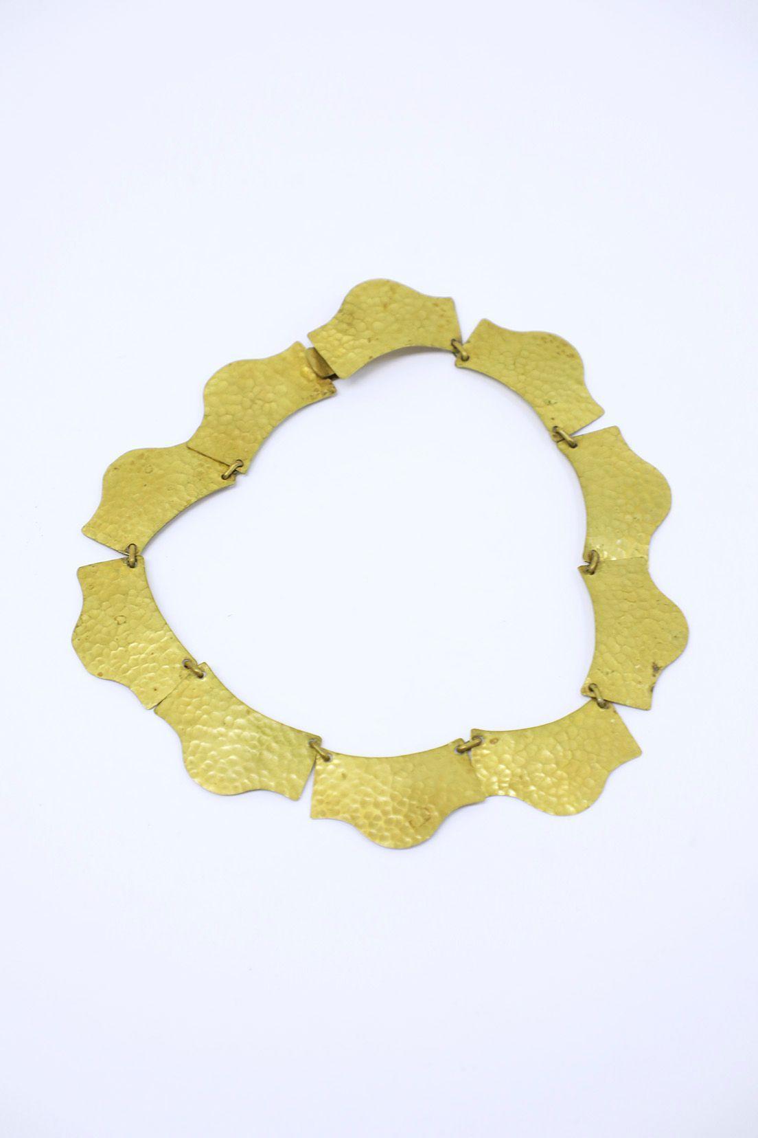 Collar vintage reciclado dorado nostalgic talla S  -3