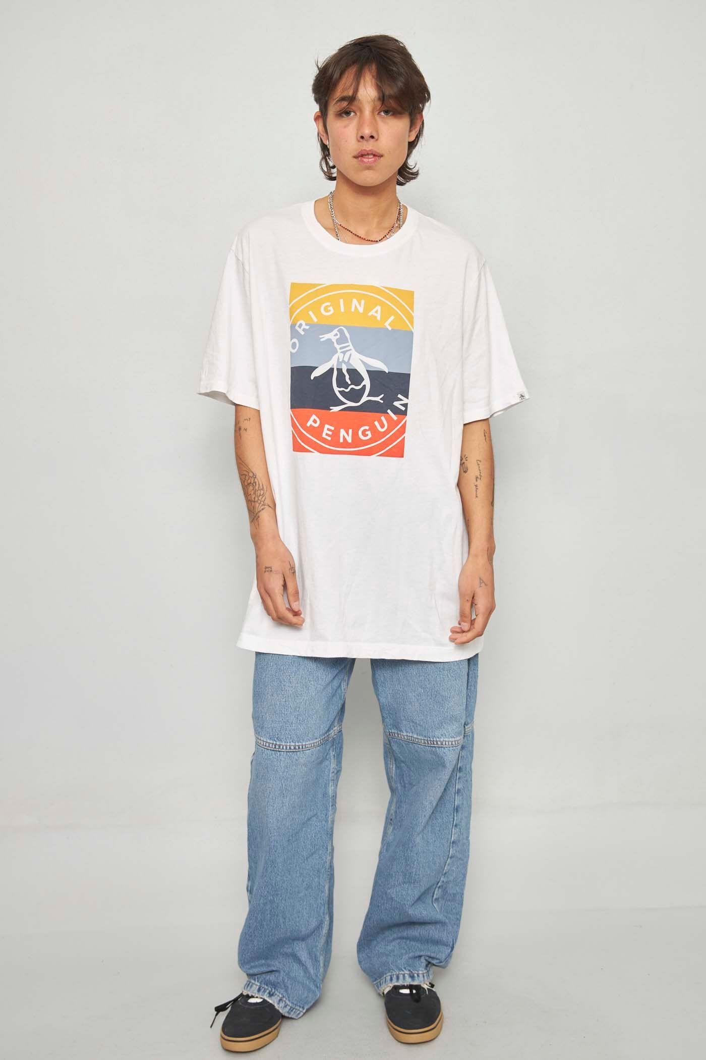 Polera casual reciclado blanco penguin talla 2XL  -3