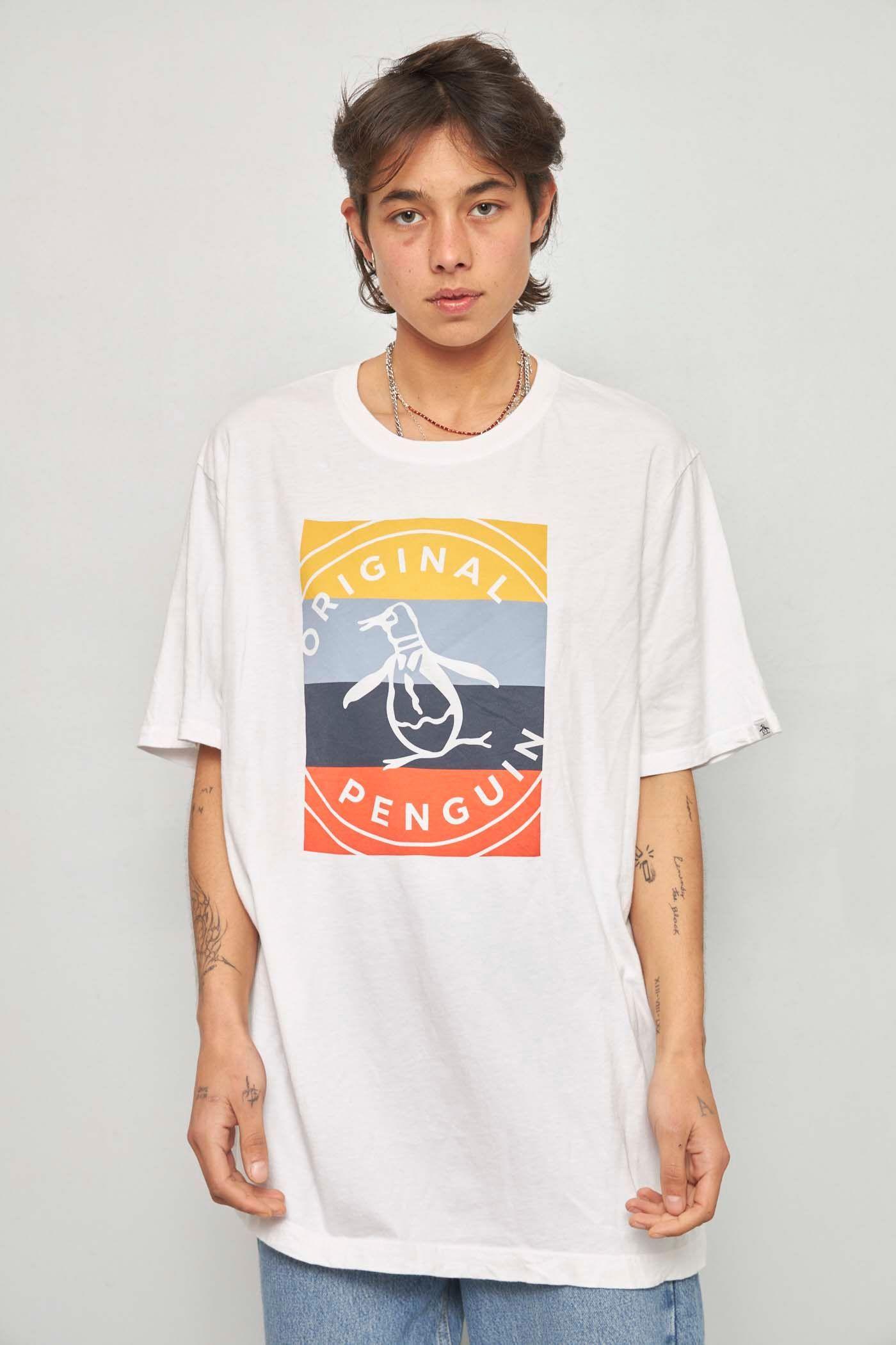 Polera casual reciclado blanco penguin talla 2XL  -0