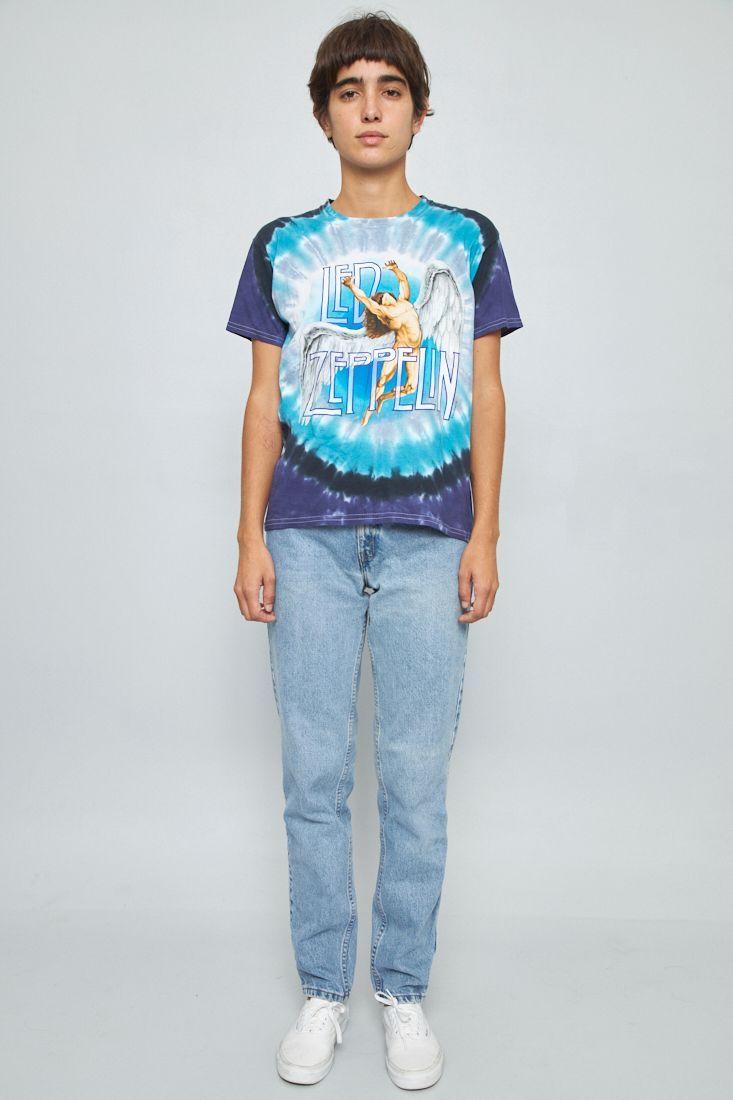 Polera manga corta reciclado multicolor led zeppelin talla XS-3
