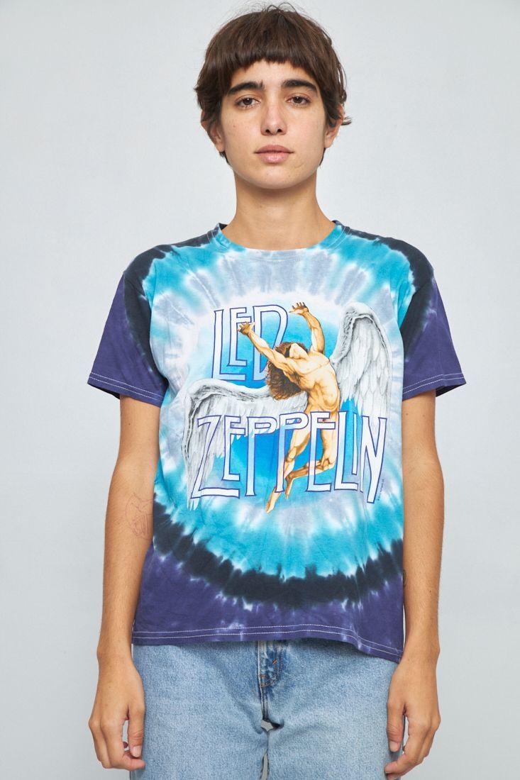 Polera manga corta reciclado multicolor led zeppelin talla XS-0