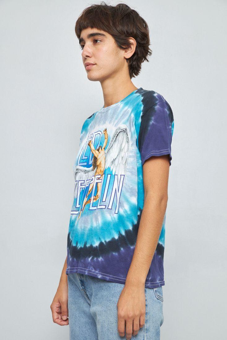 Polera manga corta reciclado multicolor led zeppelin talla XS-1