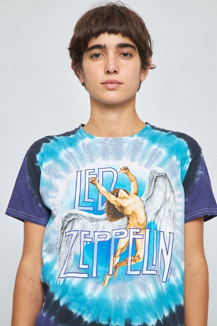 Polera manga corta reciclado multicolor led zeppelin talla XS-4