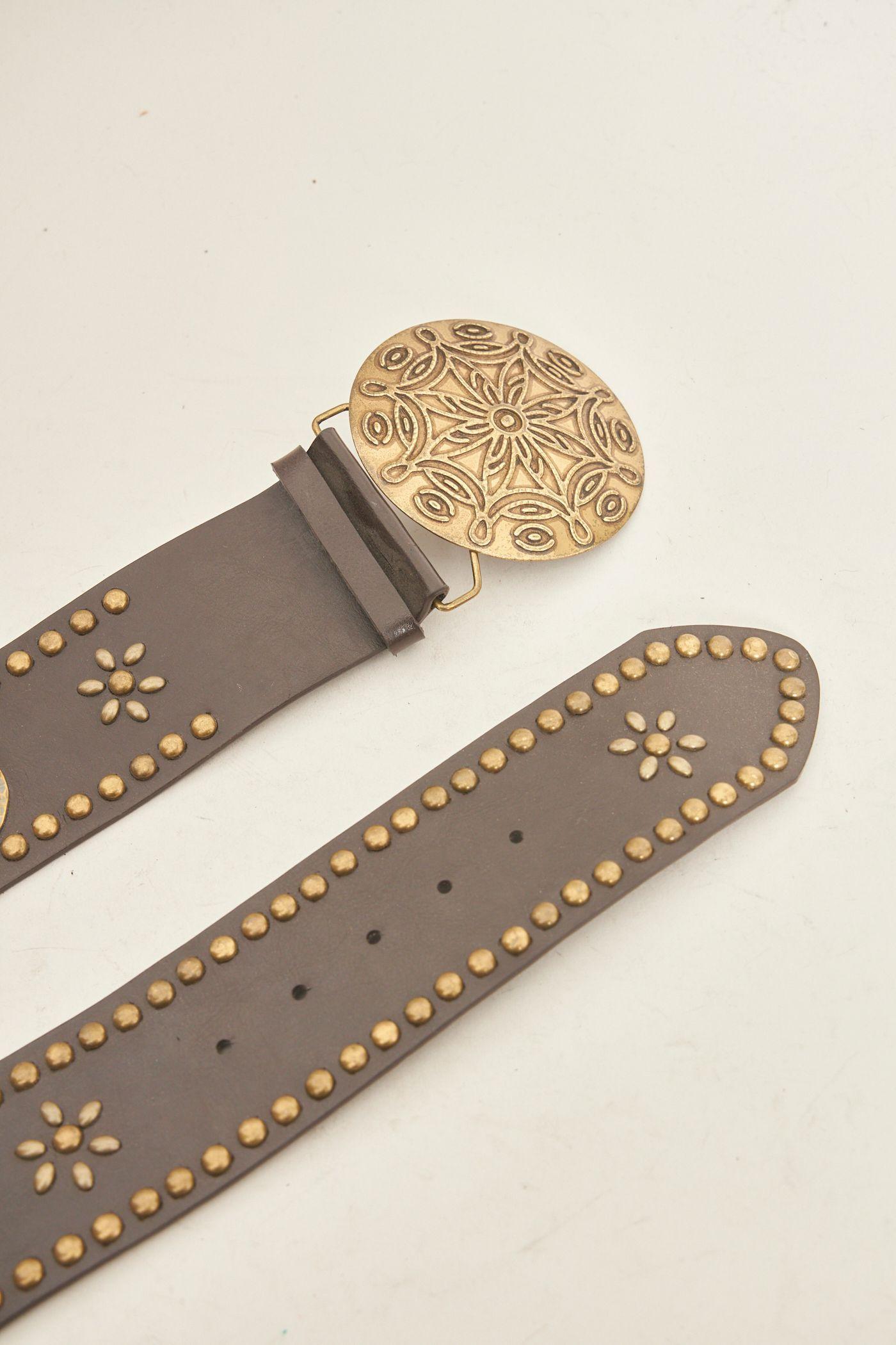 Cinturon vintage reciclado marrón another line inc talla M-3