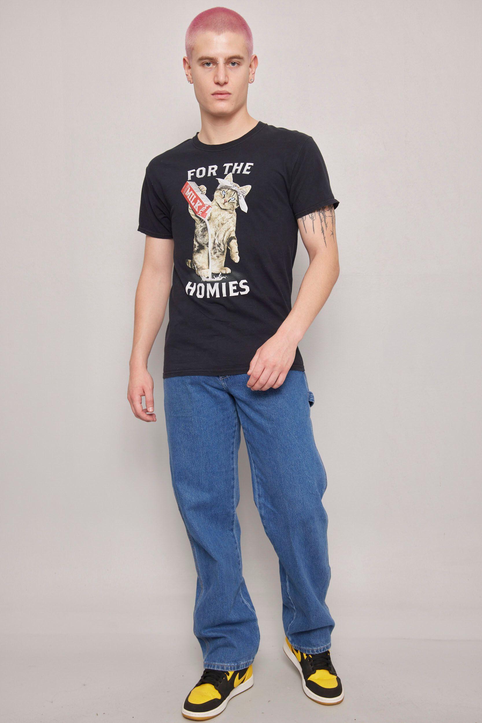 Polera casual  negro nostalgic talla M-3