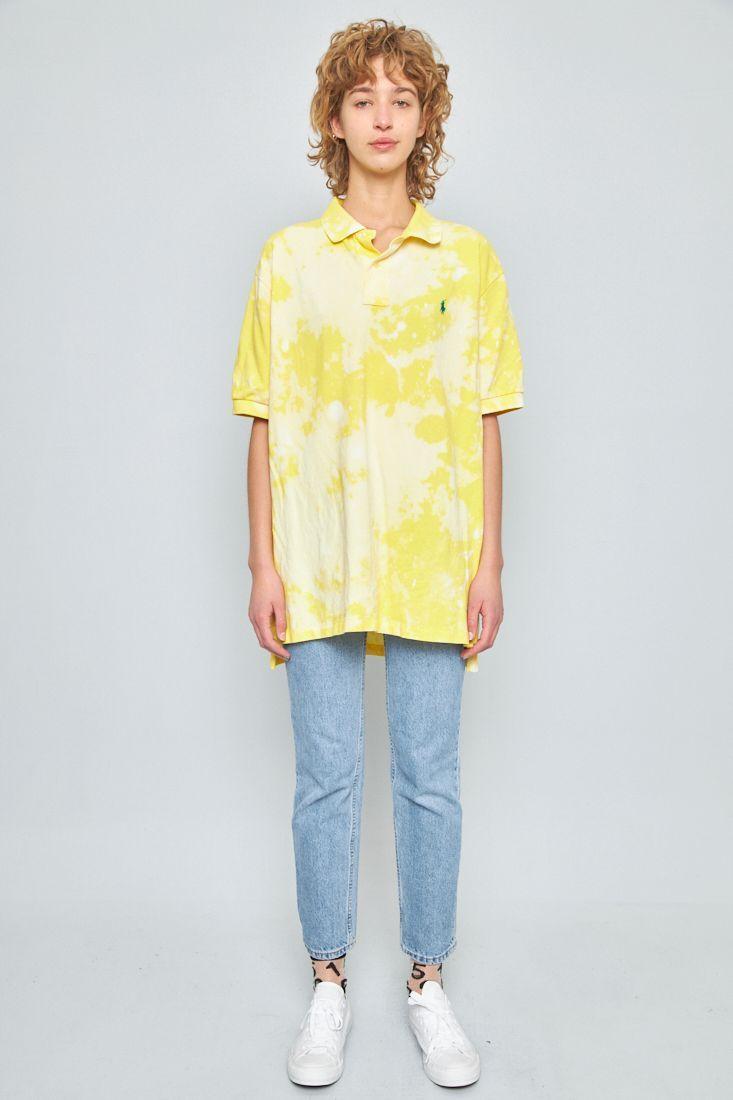 Polera manga corta reciclado amarillo lovemade talla XL -3