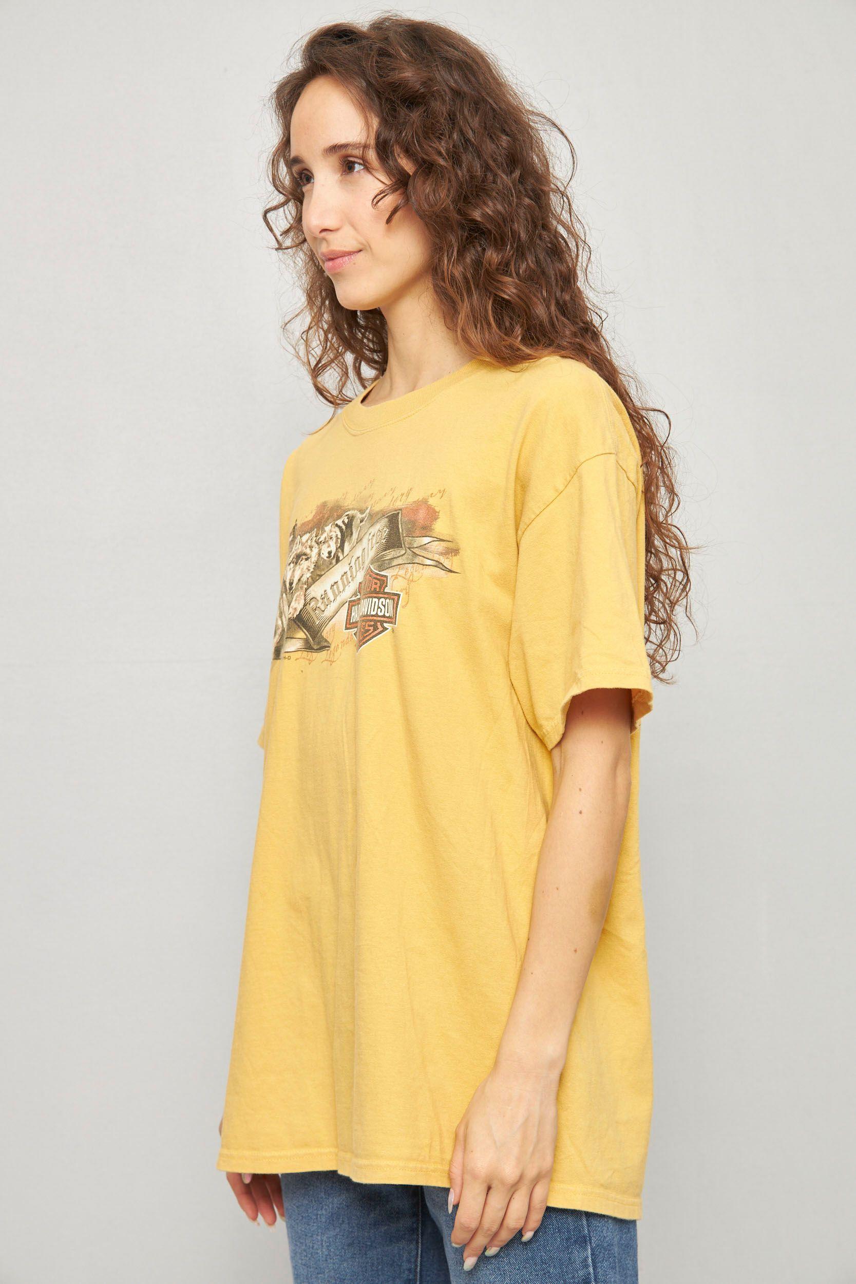Polera casual  amarillo harley davidson talla L-1