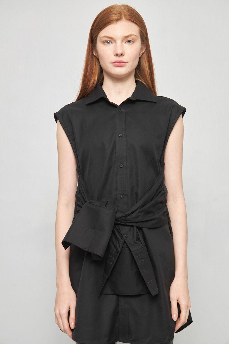 Blusa casual reciclado negro joseph abboud talla M -0