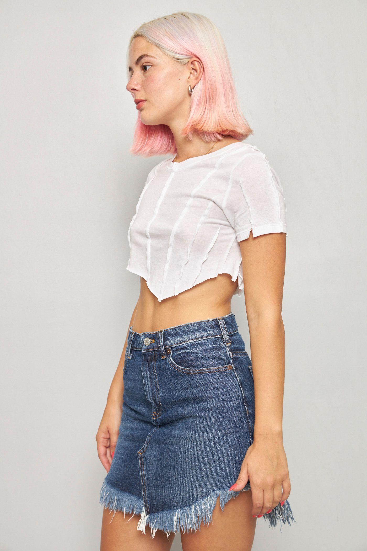 Falda casual reciclado azul we the free talla 36-1