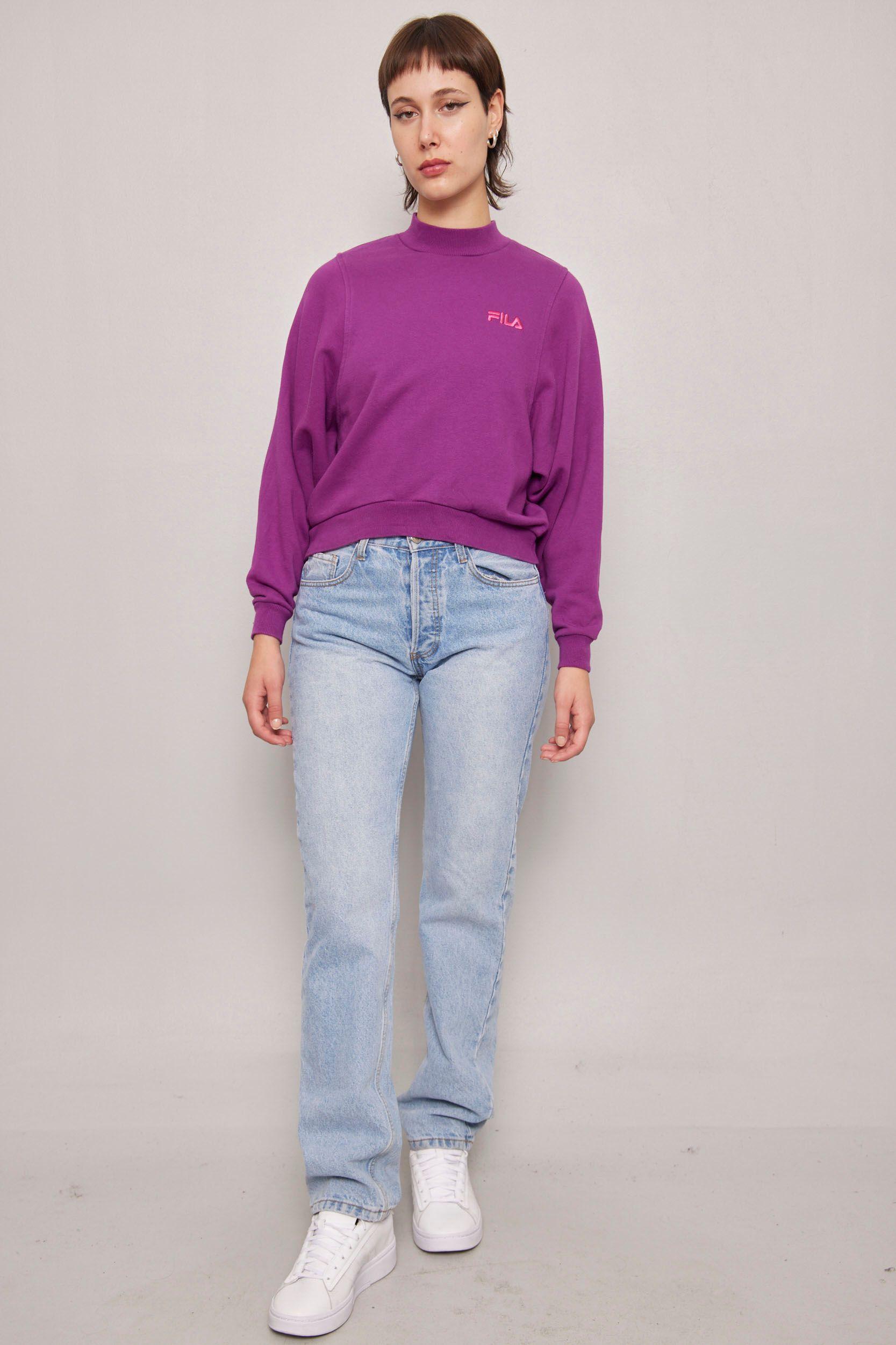 Poleron casual  morado fila talla XS-3