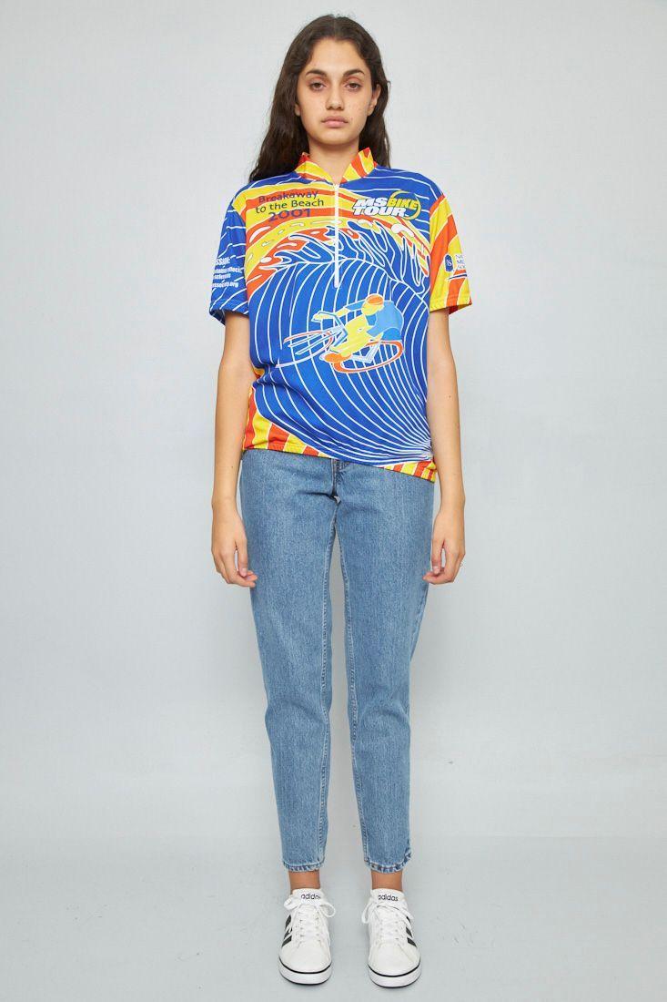 Polera manga corta reciclado multicolor revi talla XL -3