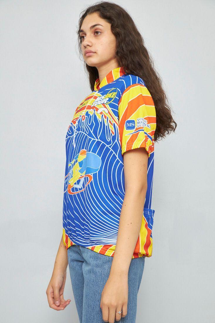 Polera manga corta reciclado multicolor revi talla XL -1