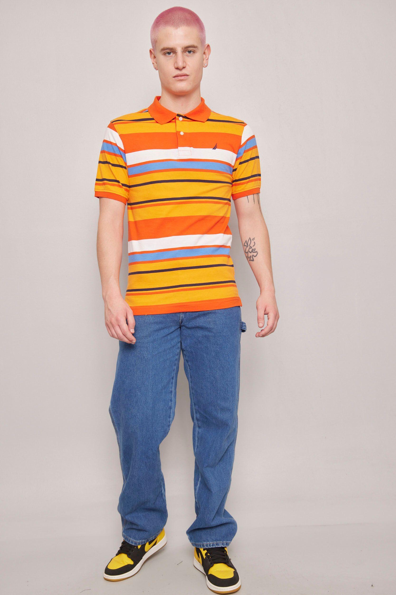 Polera casual  naranja nautica talla XL-3