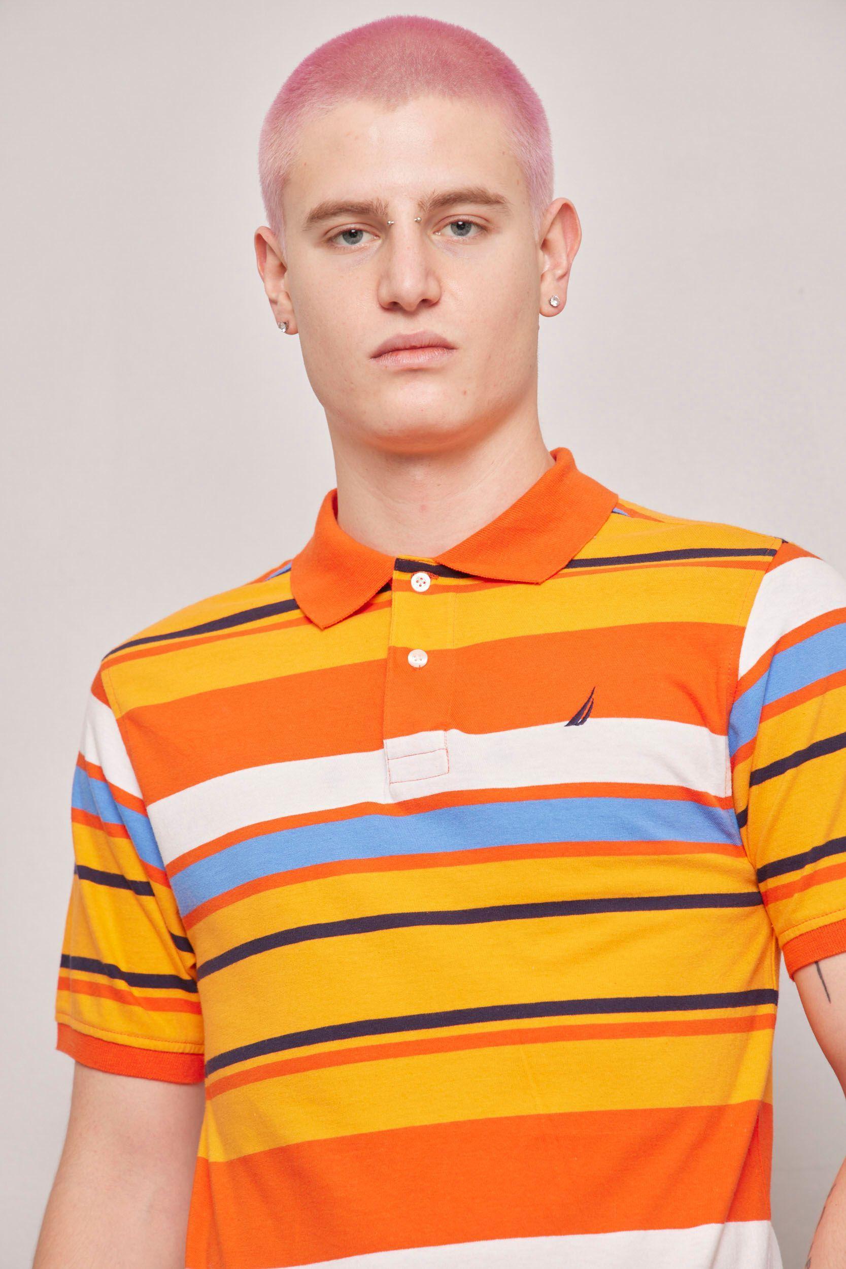 Polera casual  naranja nautica talla XL-4
