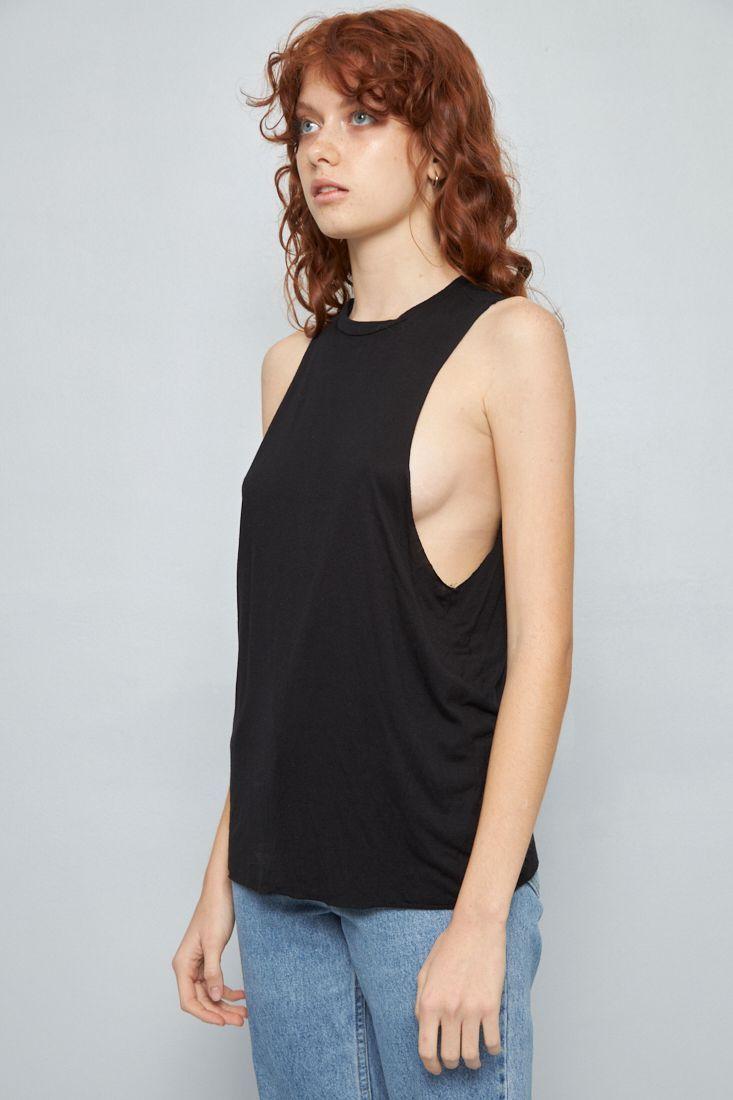 Polera sin mangas reciclado negro totokaelo talla S -1