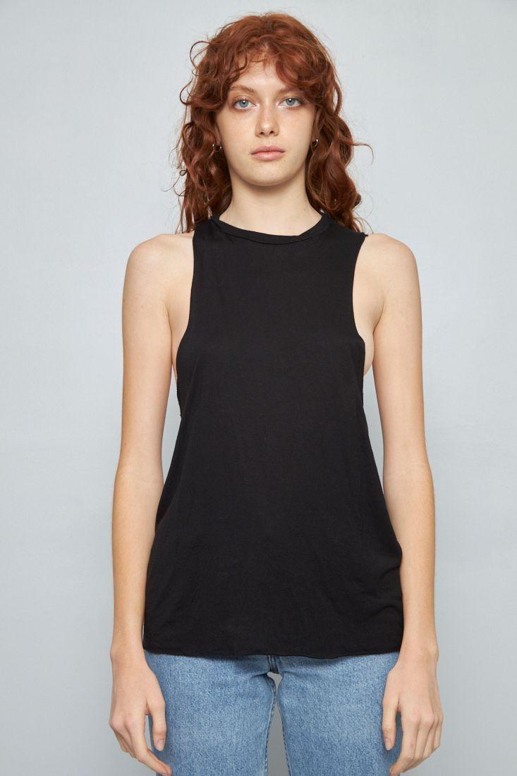 Polera sin mangas reciclado negro totokaelo talla S -0