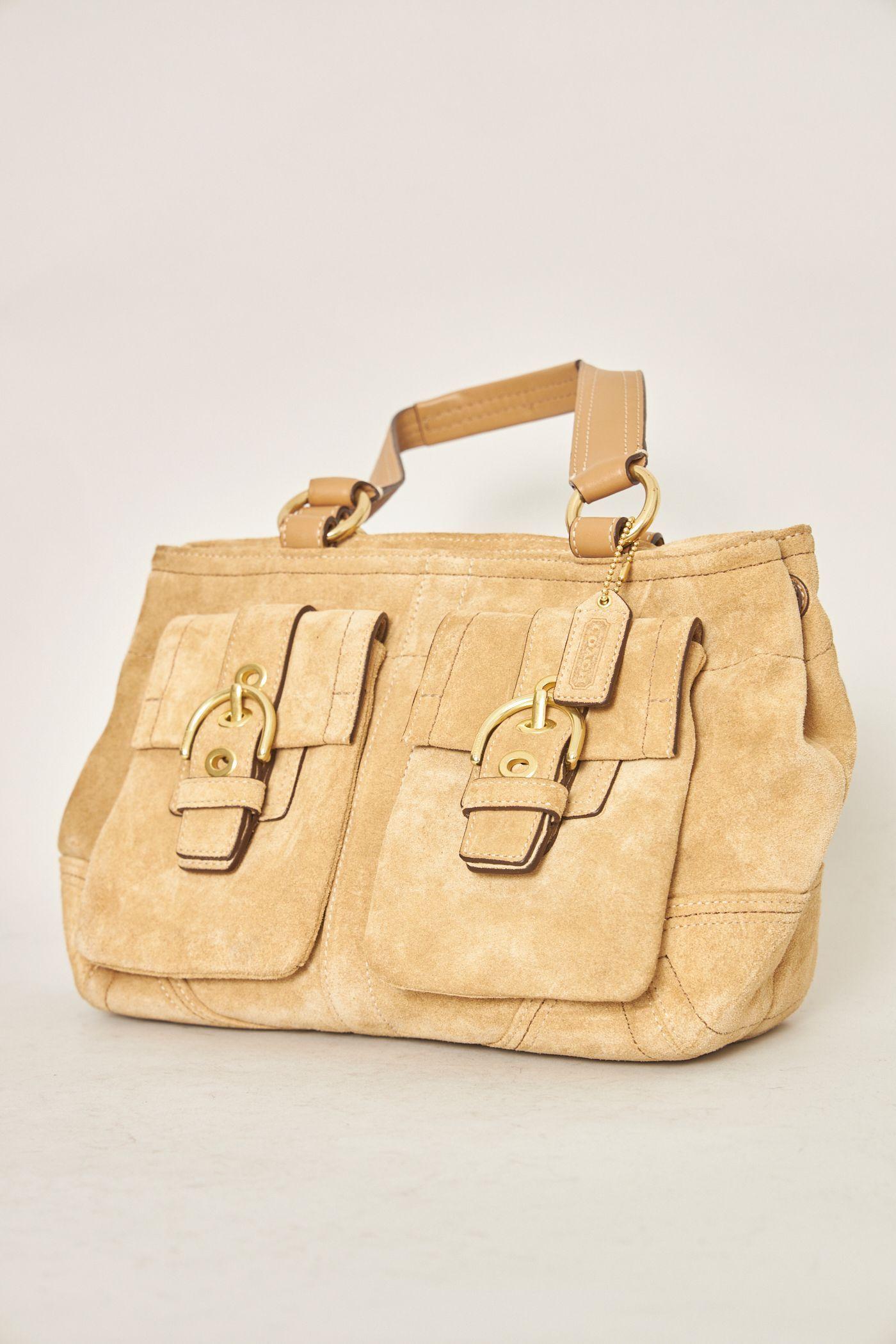 Cartera casual reciclado camel coach talla M  -1