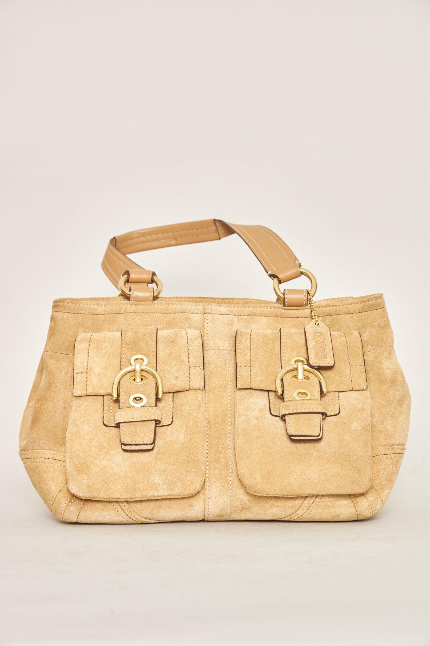 Cartera casual reciclado camel coach talla M  -0