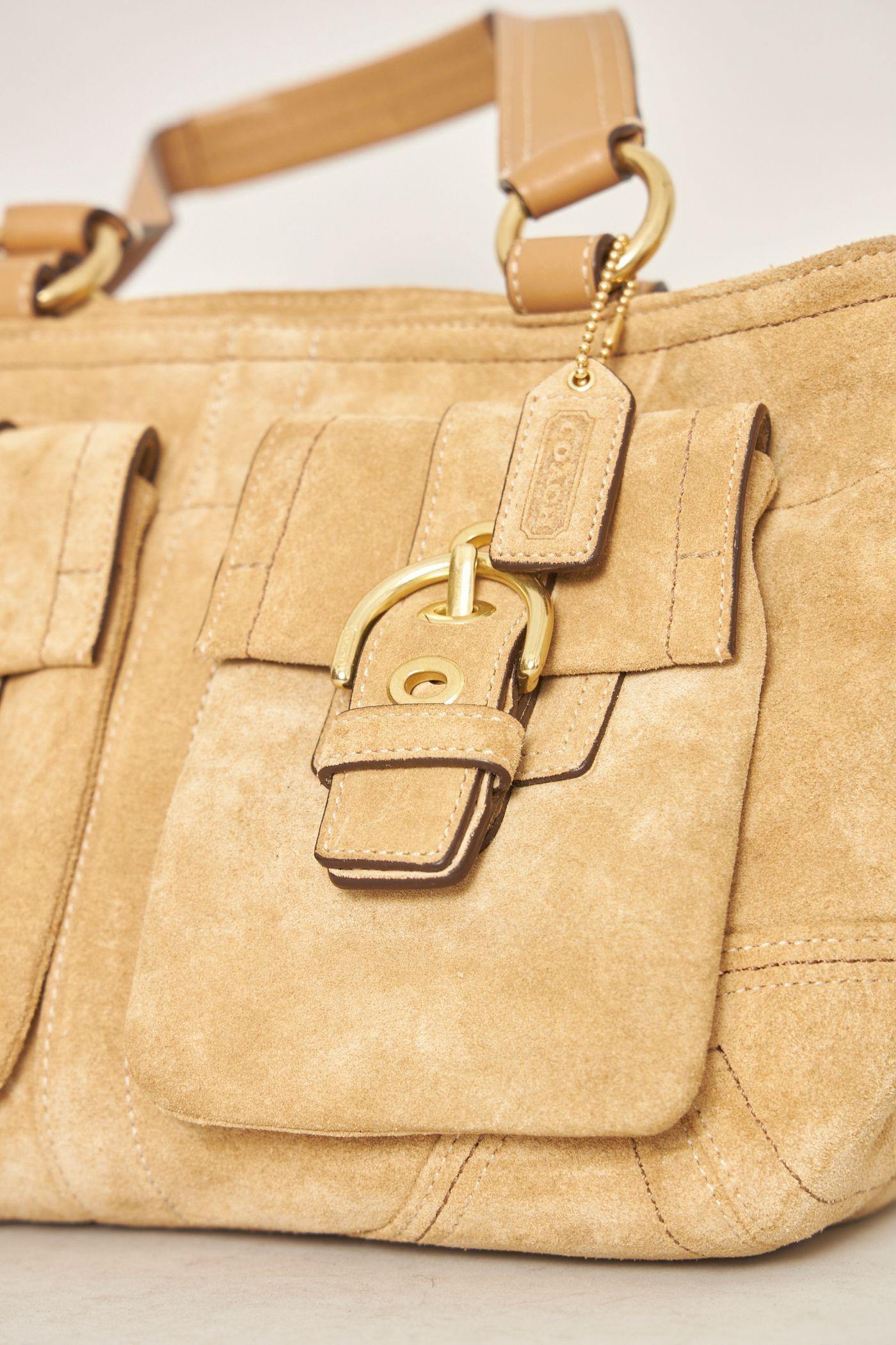 Cartera casual reciclado camel coach talla M  -2